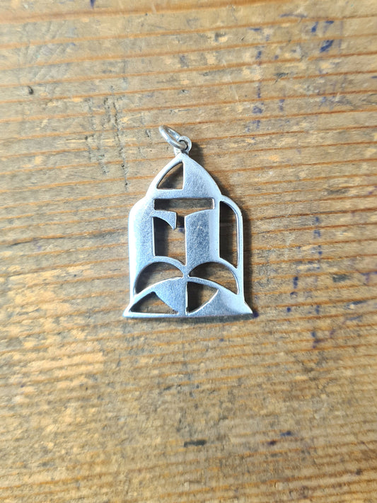 Abstract Cut Out Silver Pendant