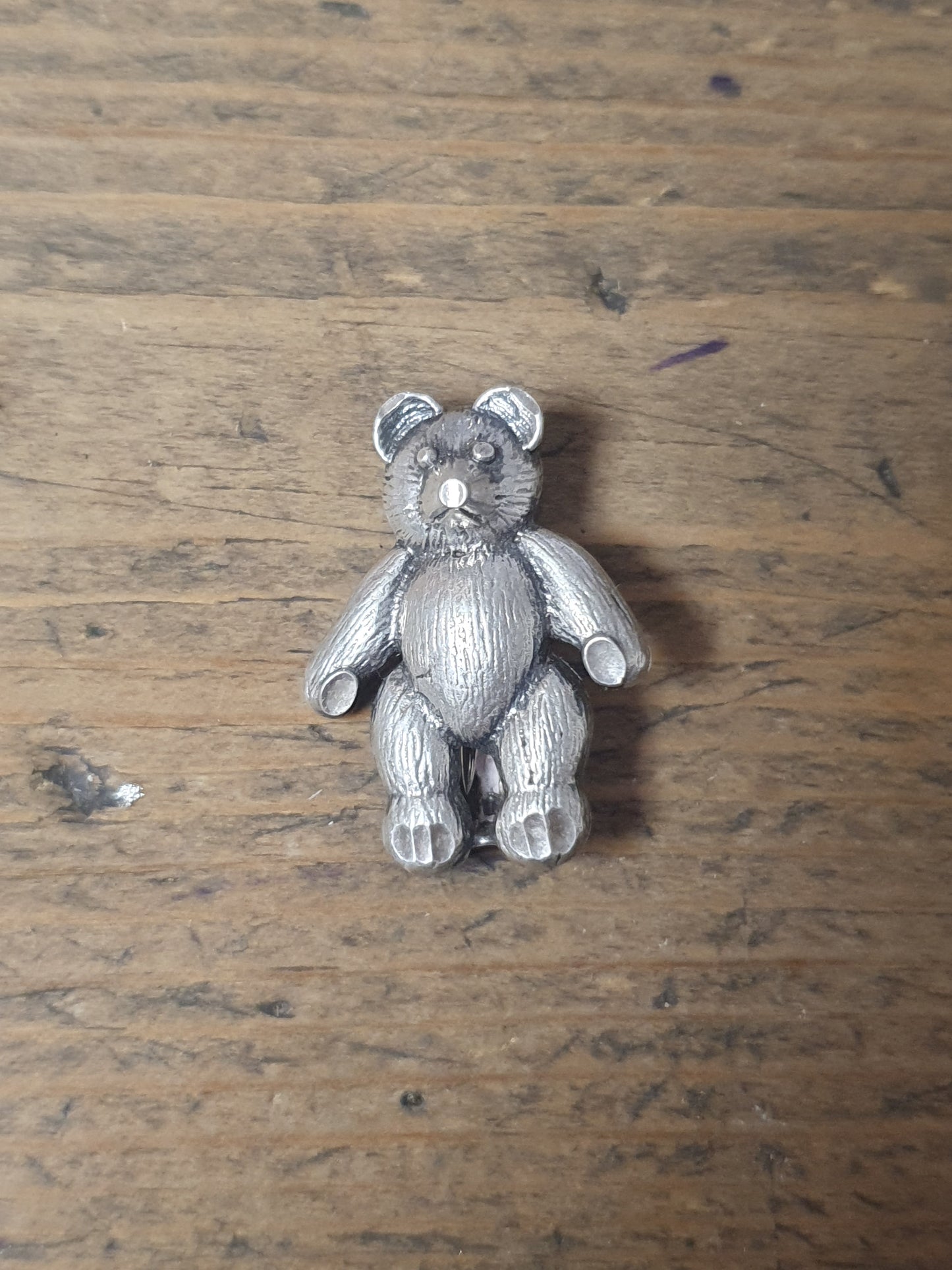 Vintage Teddy Bear 925 Silver Brooch