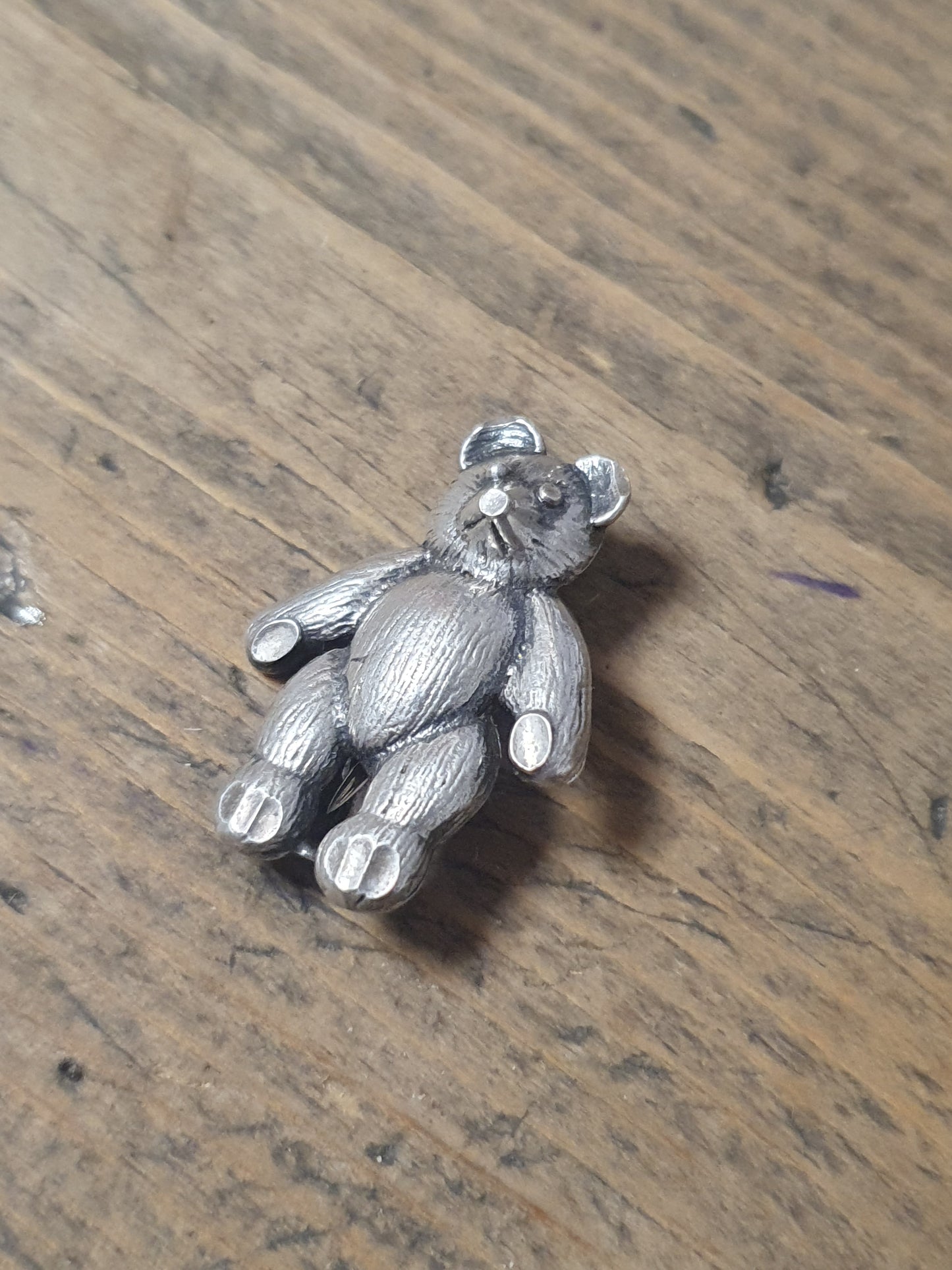 Vintage Teddy Bear 925 Silver Brooch