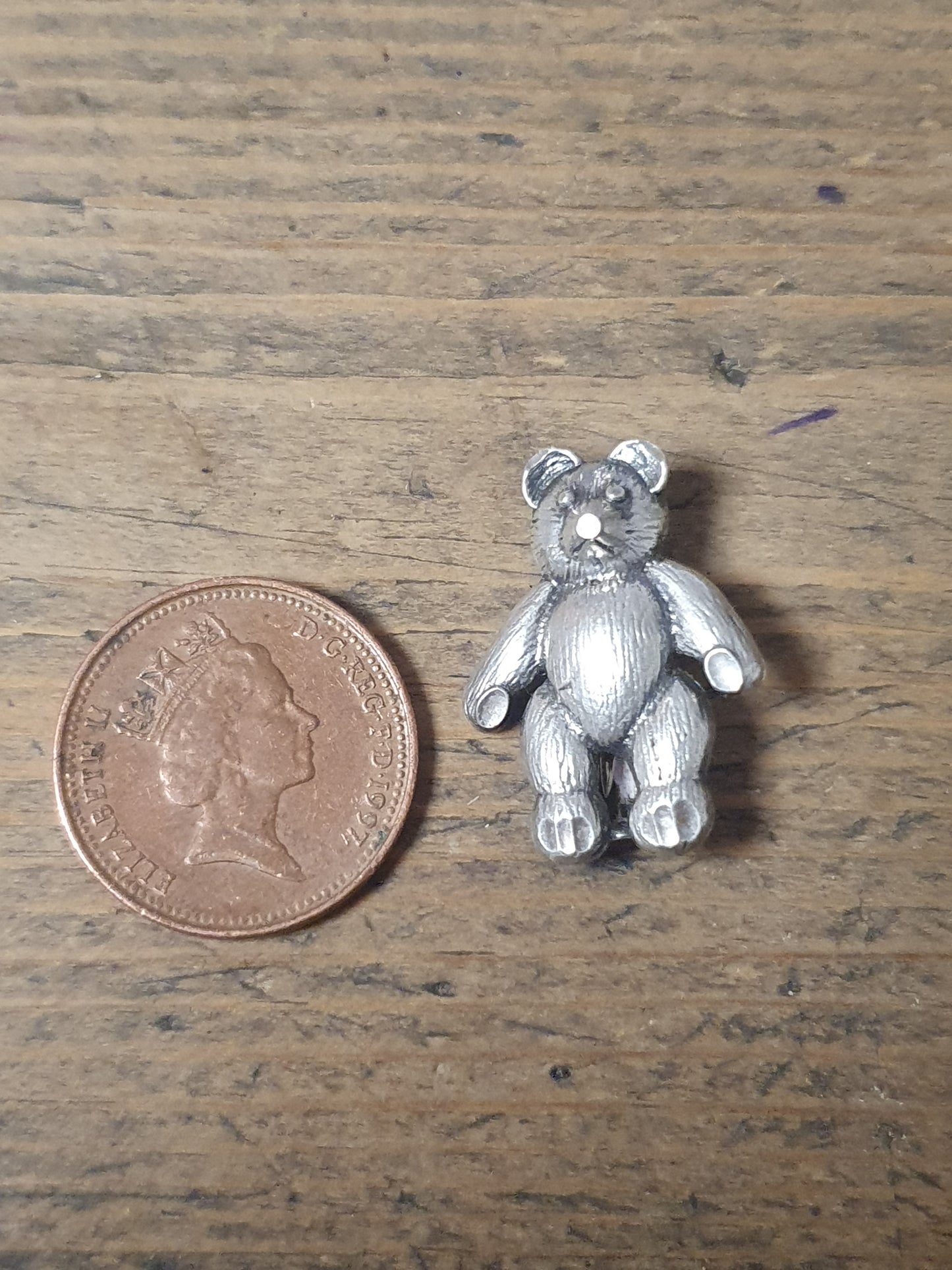 Vintage Teddy Bear 925 Silver Brooch