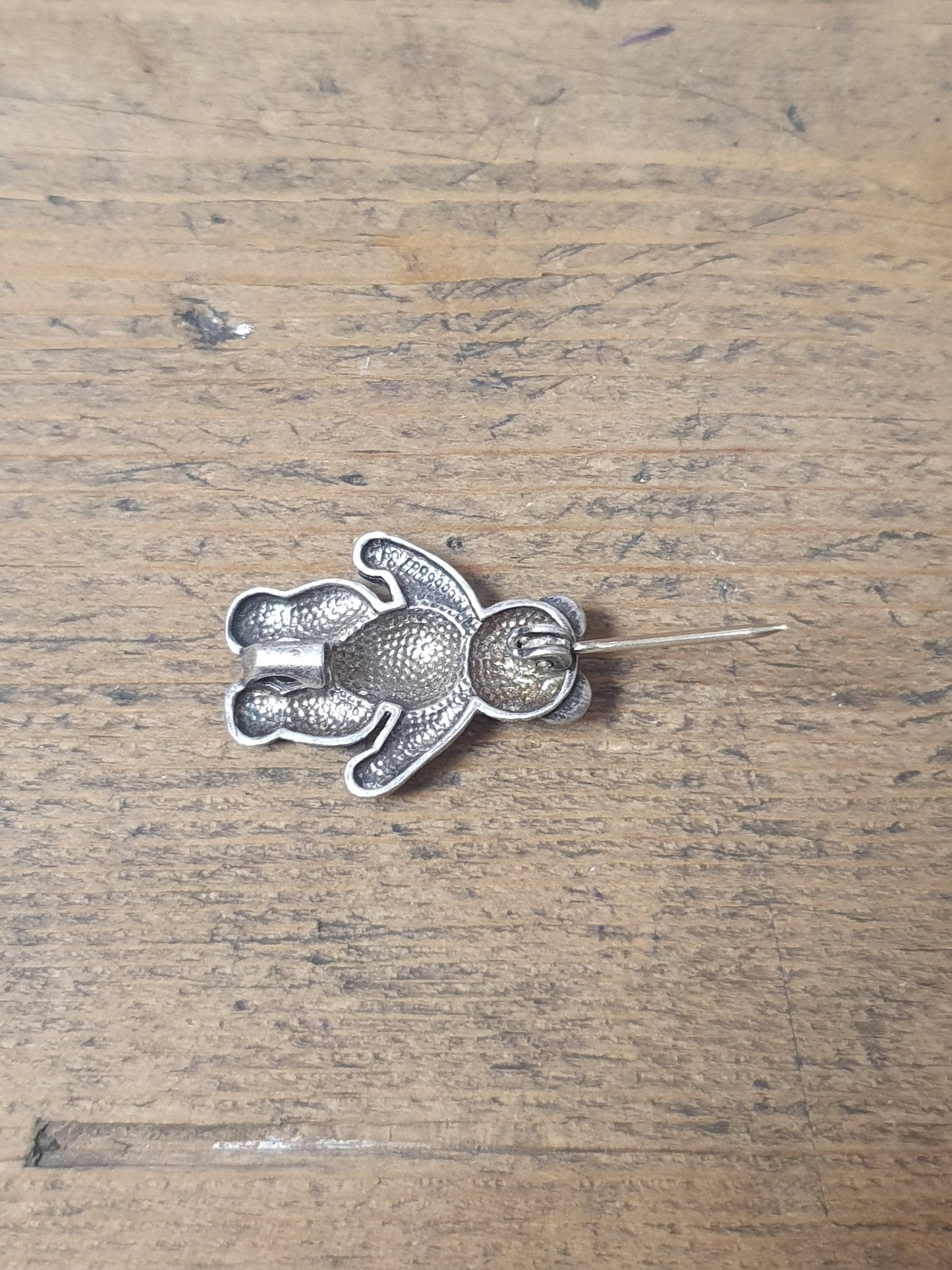 Vintage Teddy Bear 925 Silver Brooch