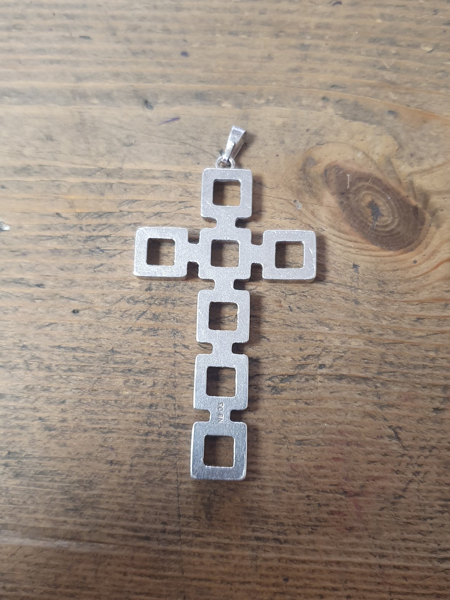 Abstract Square Cross 925 Silver NB05 Pendant