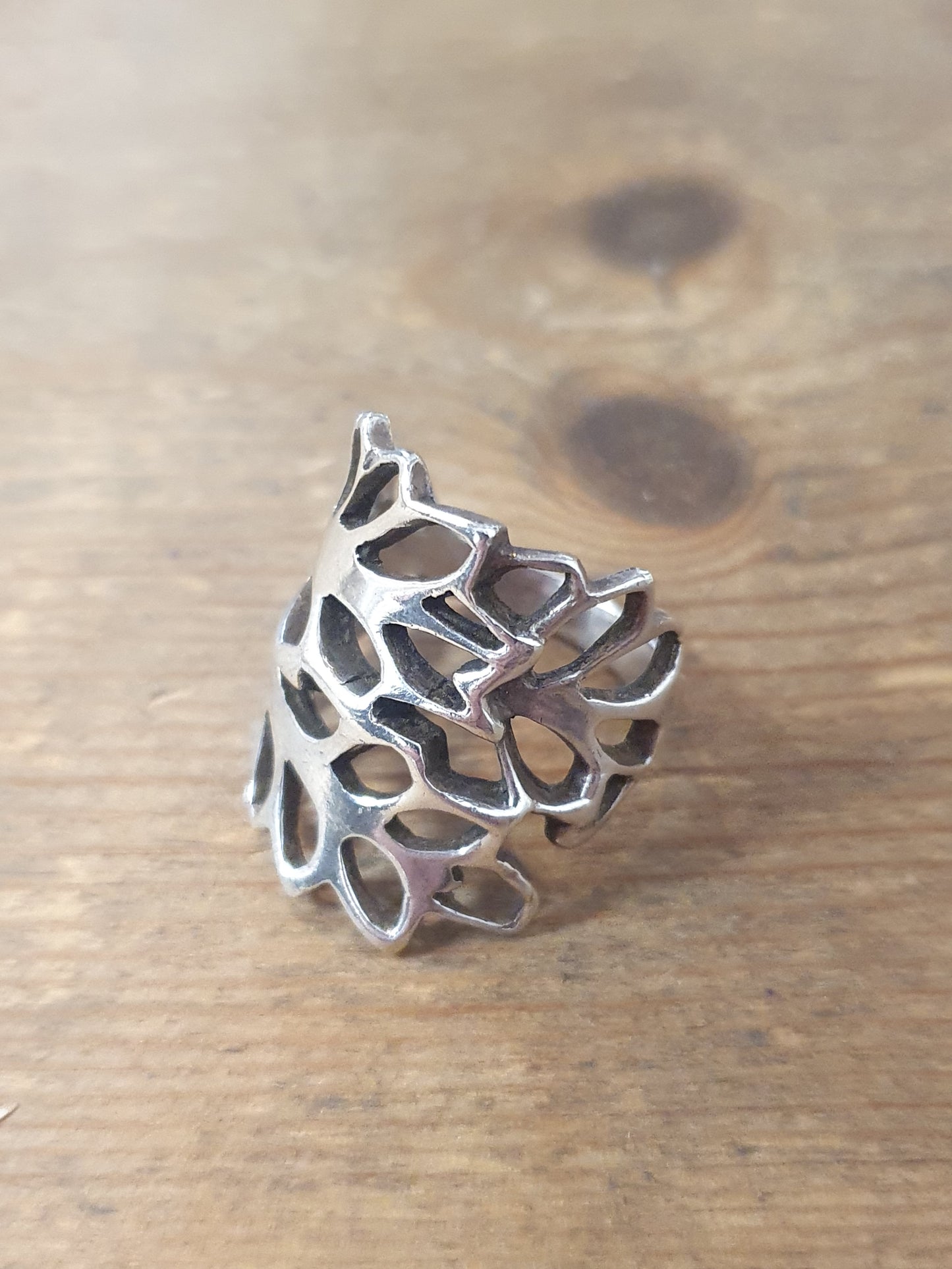 Abstract Leaf Style 925 Silver Size N1/2 Ring