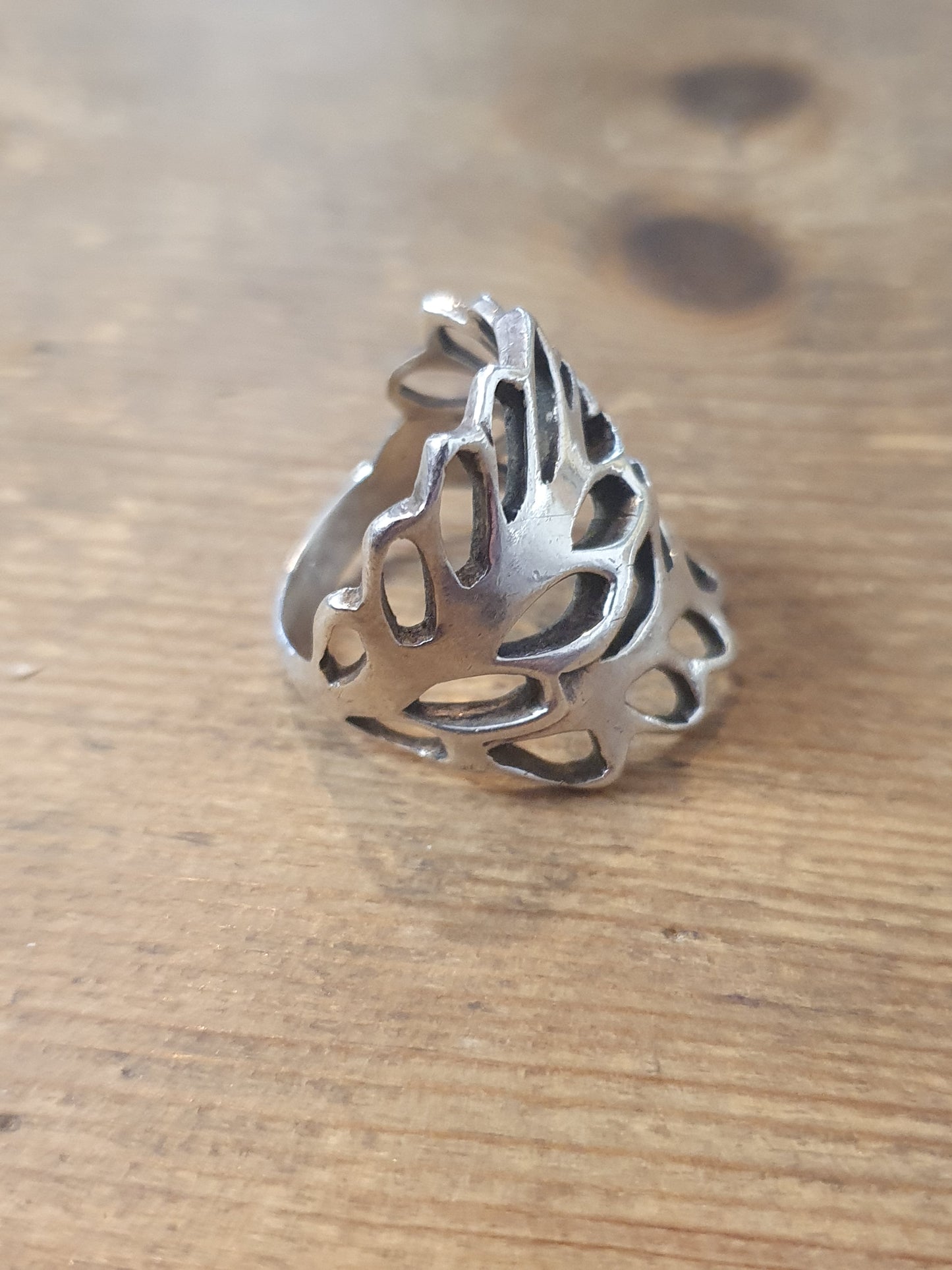 Abstract Leaf Style 925 Silver Size N1/2 Ring