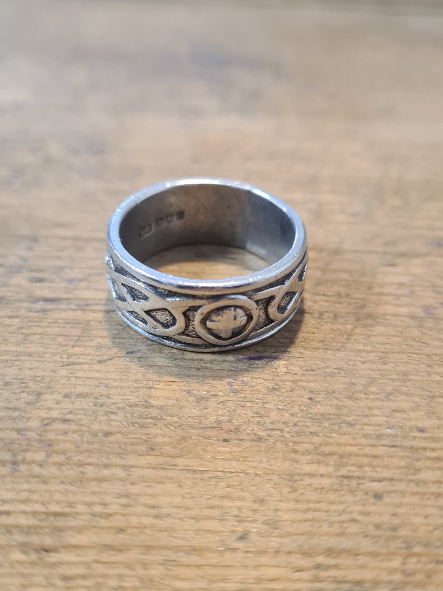 Vintage Scottish Edinburgh Celtic 1970 925 Silver Size R Ring