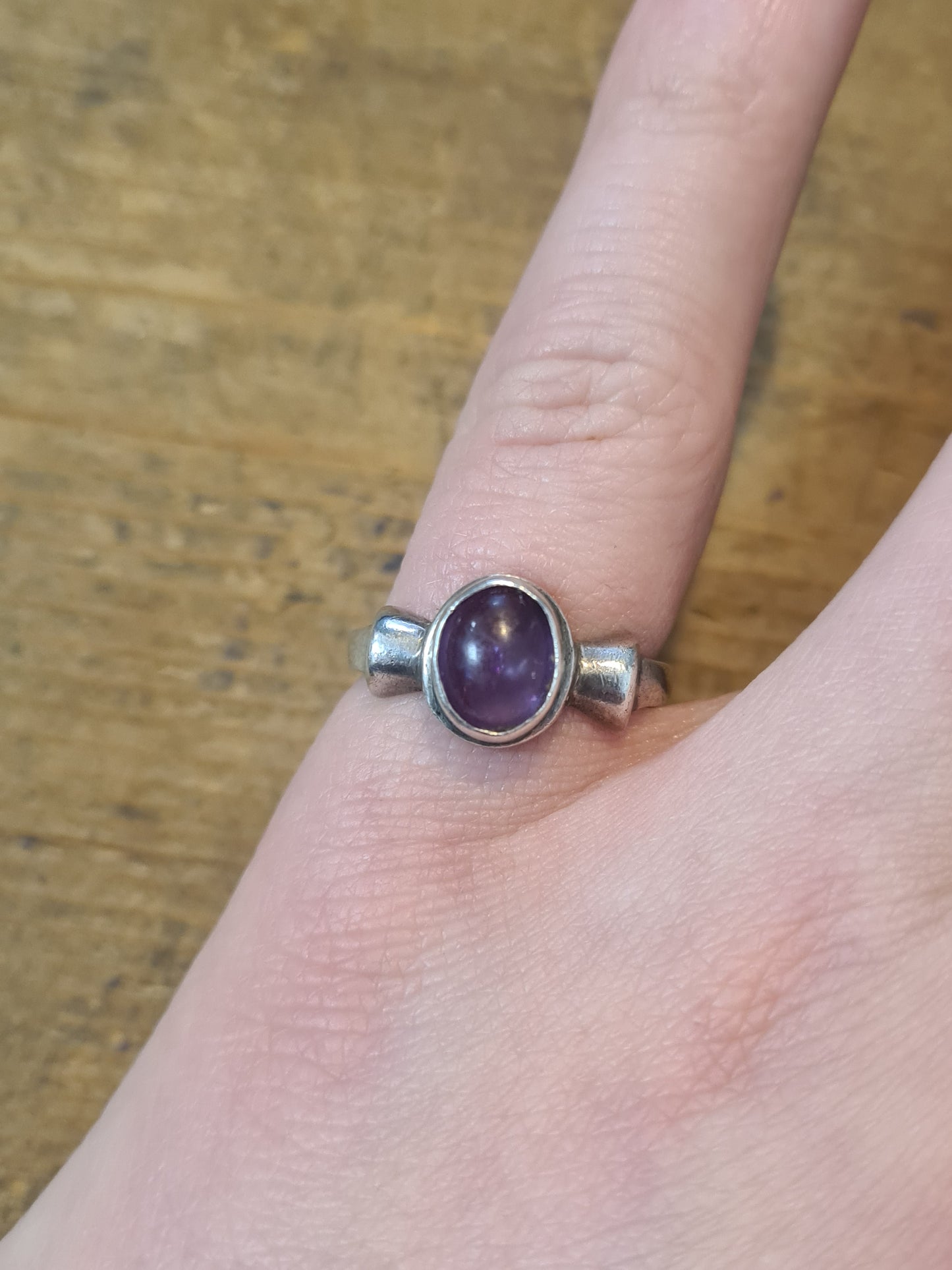 Vintage Amethyst 925 Silver Size O Ring