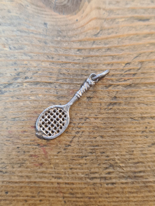 Vintage Squish Racket 925 Silver Charm Pendant