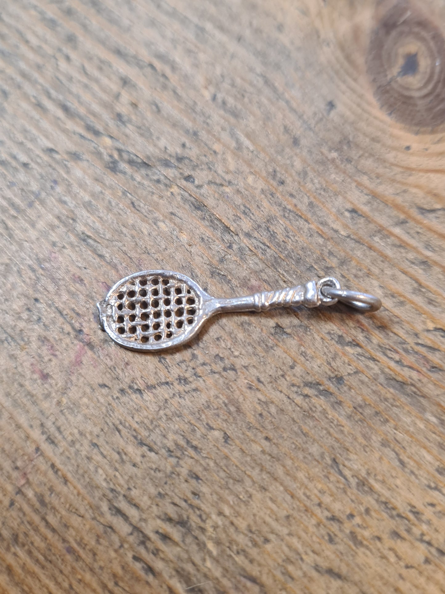 Vintage Squish Racket 925 Silver Charm Pendant