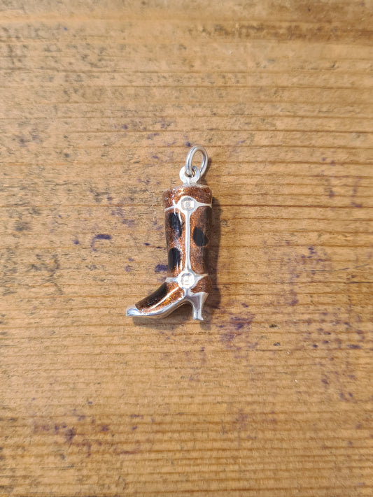 Vintage Boot 925 Silver Charm Pendant