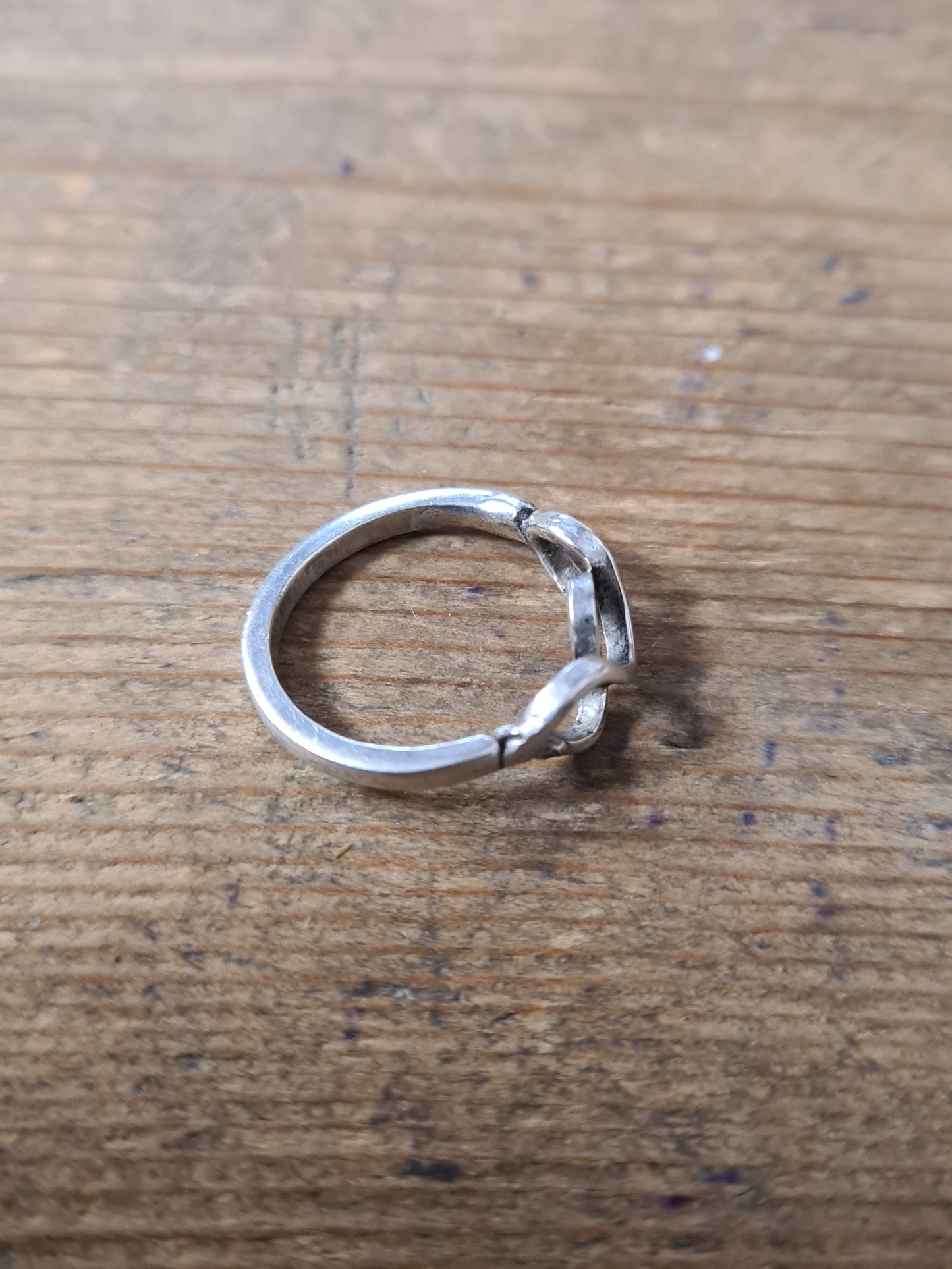 Vintage Overlapping 925 Silver Size J Ring