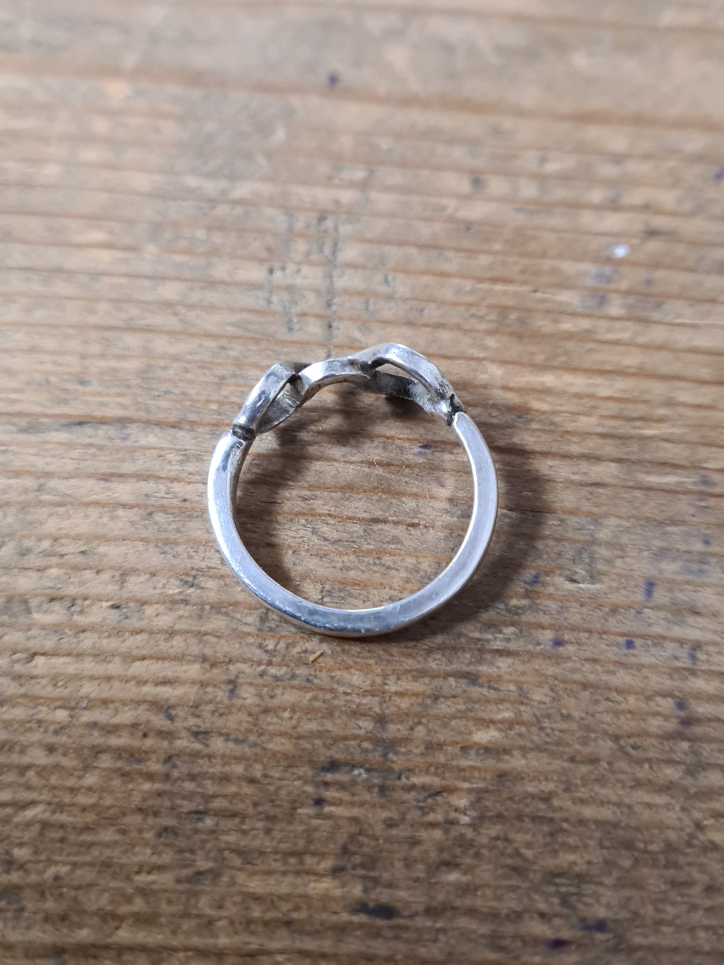 Vintage Overlapping 925 Silver Size J Ring