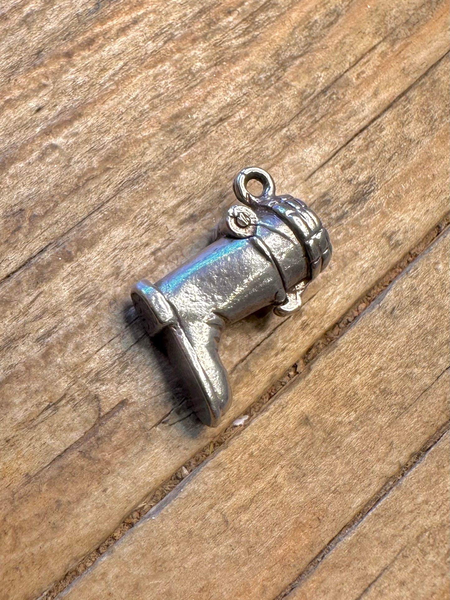 Stiefel aufklappbar mit Katze 925er Sterlingsilber Charm-Anhänger