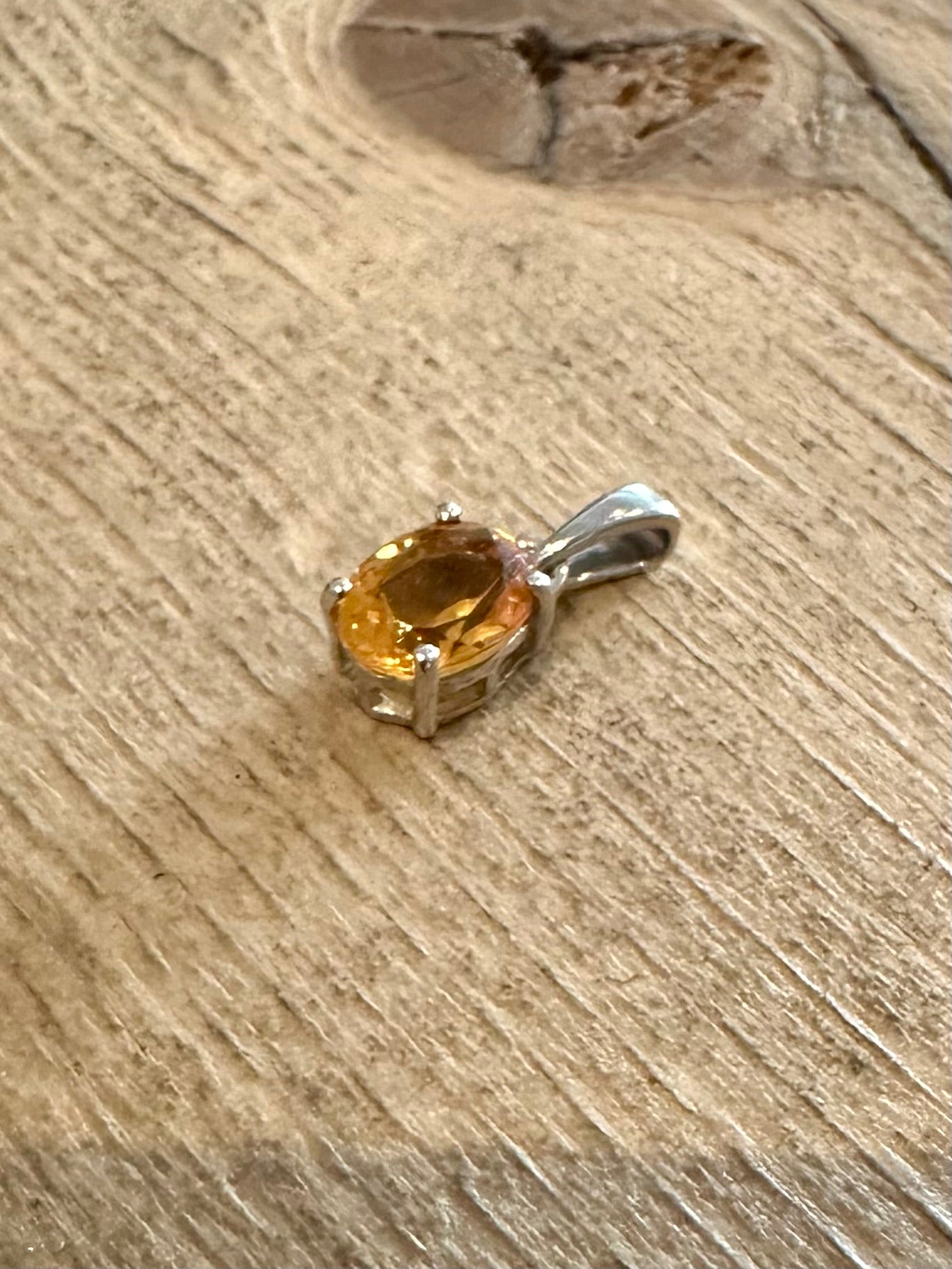 Vintage Citrine 925 Silver Pendant