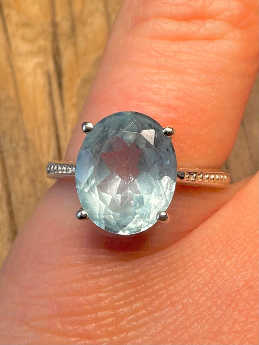 Vintage Blue Topaz 925 Sterling Silver Size N1/2 Ring