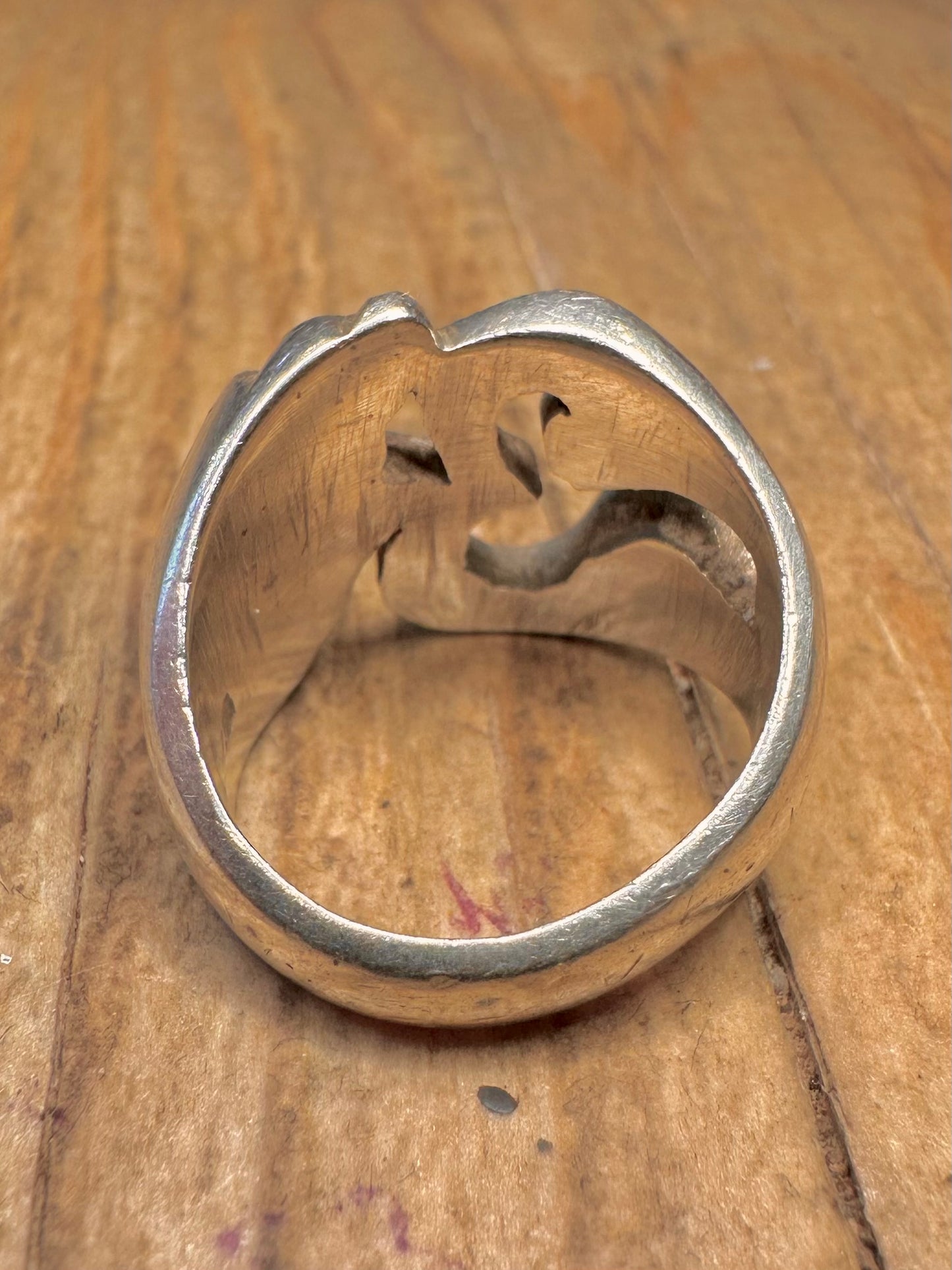 Vintage OM Symbol 925 Sterling Silver Size K Ring