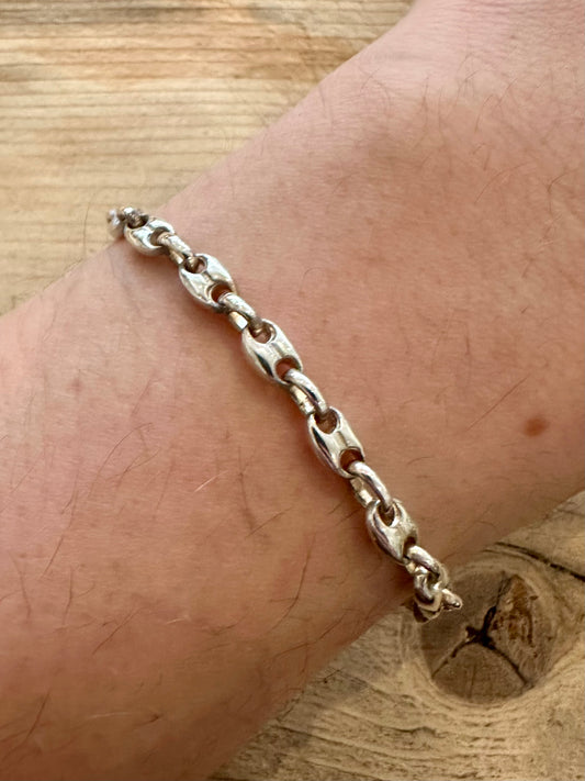 Vintage Marine Link 925 Silver 7.2 inch Bracelet