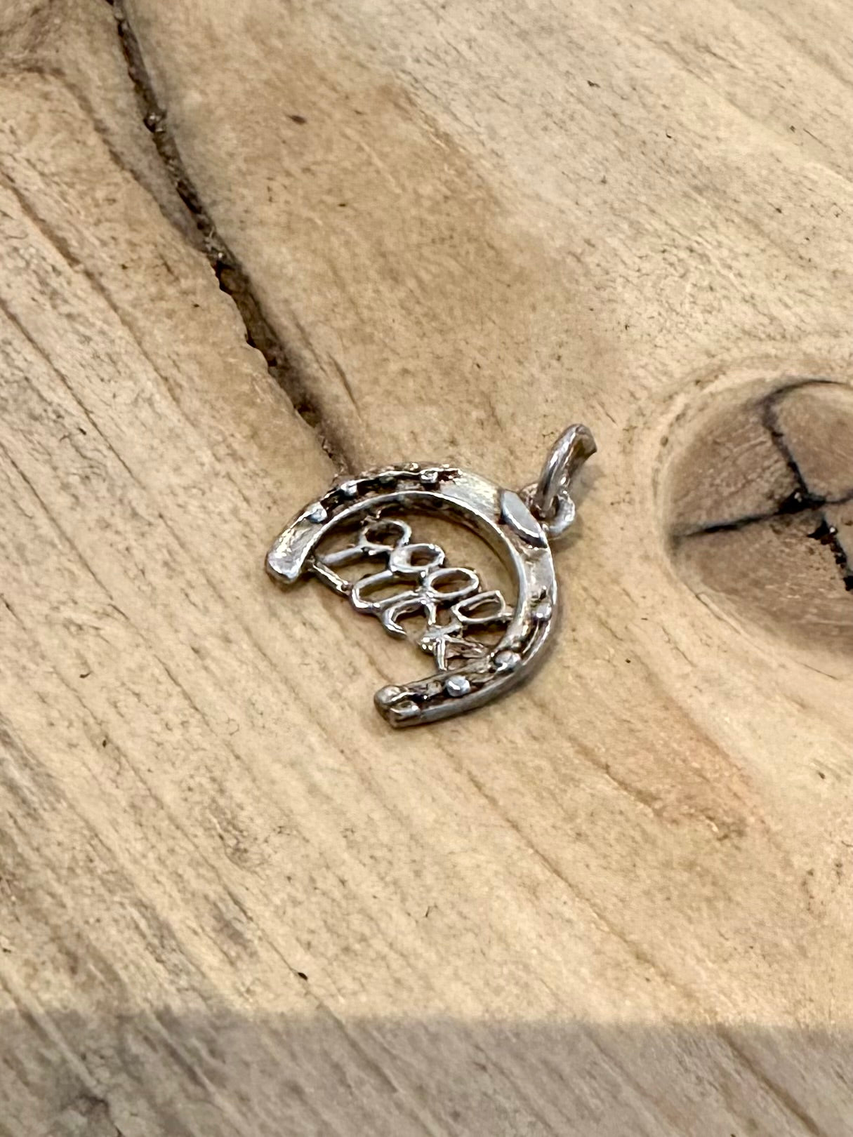 Vintage Horse Shoe Good Luck 925 Silver Charm Pendant