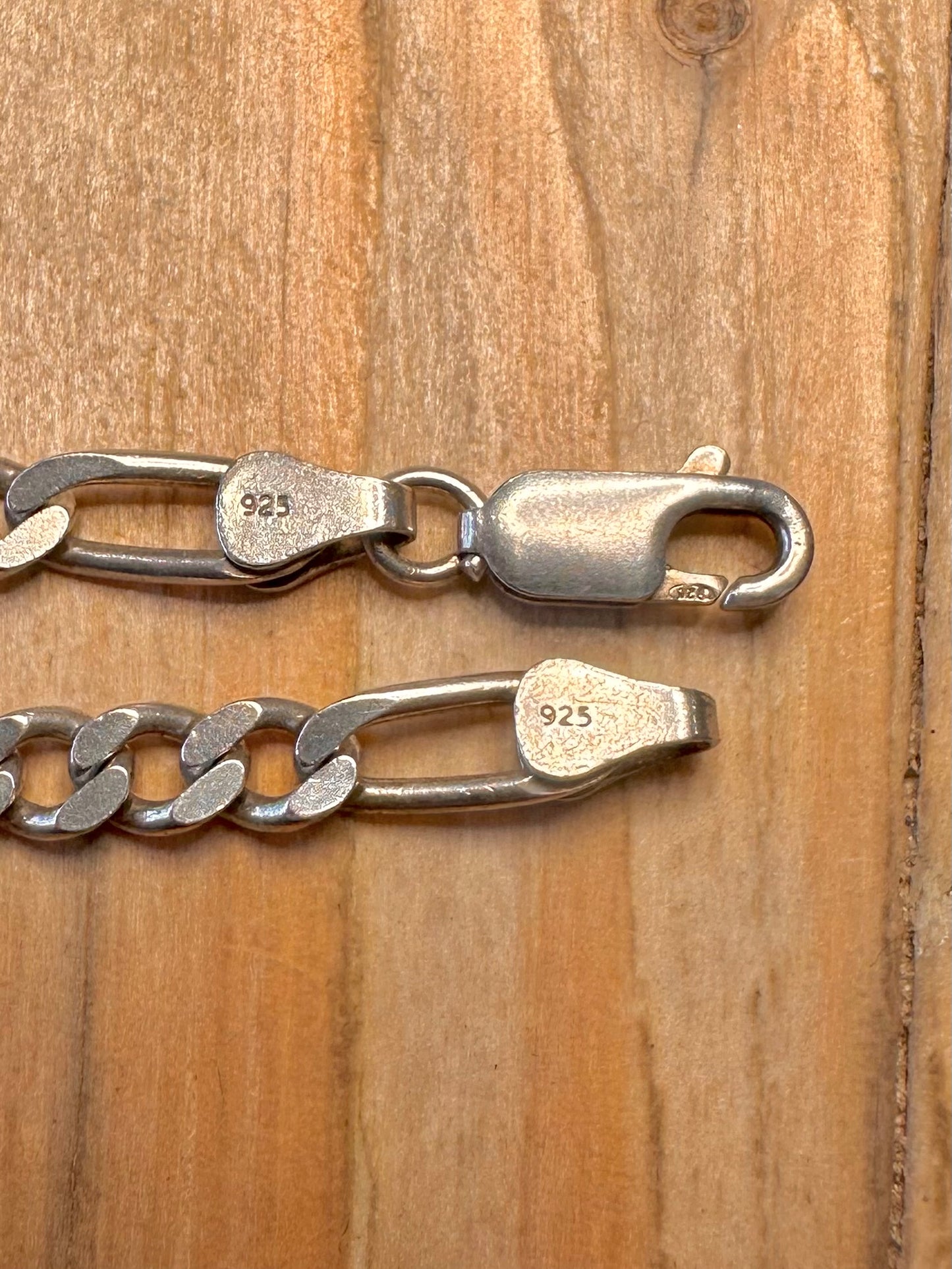 Vintage Figaro Curb Chain 925 Sterling Silver 19.7 inch