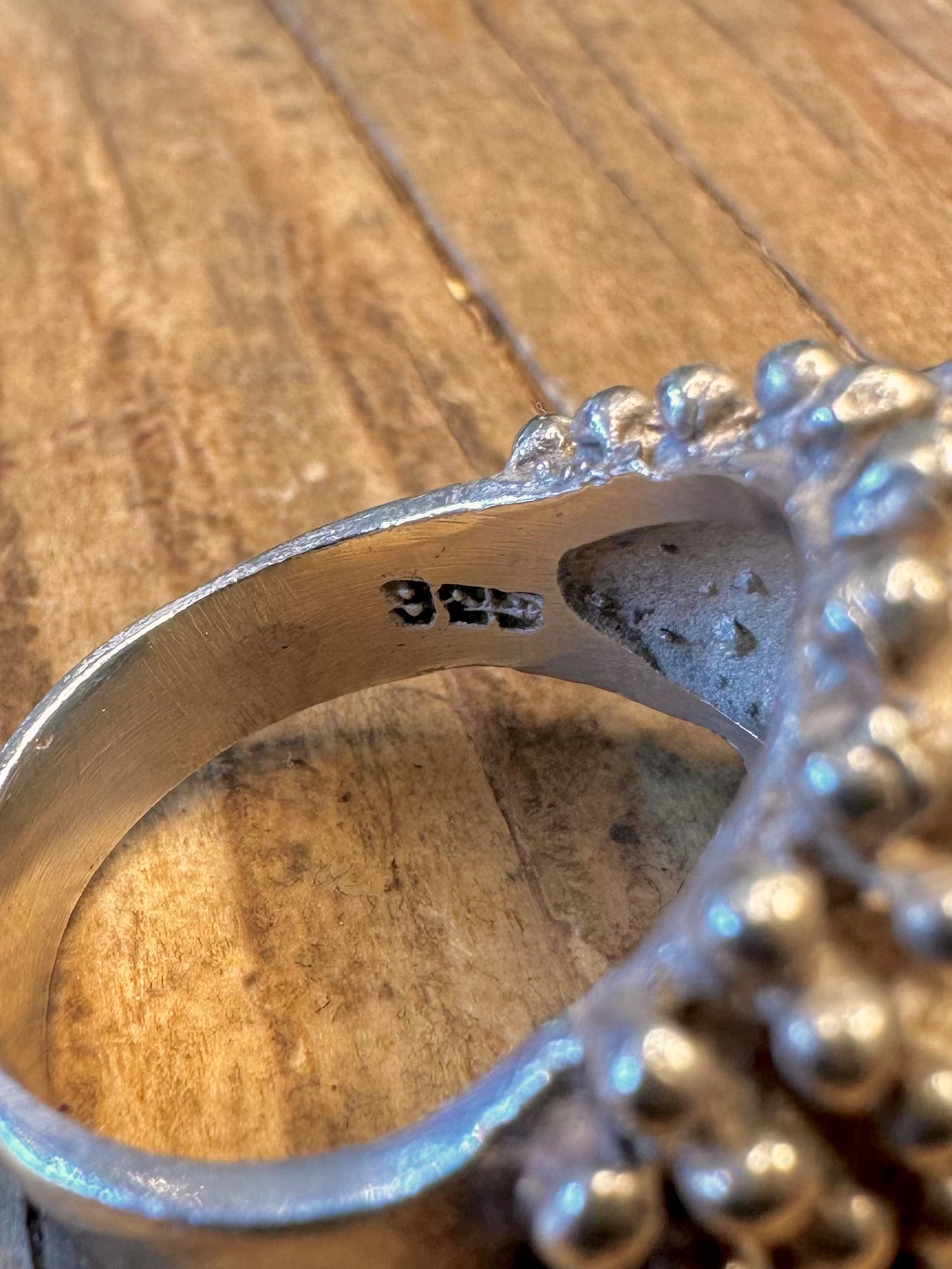 Abstract Bubble Dome 925 Sterling Silver Size O1/2 Ring