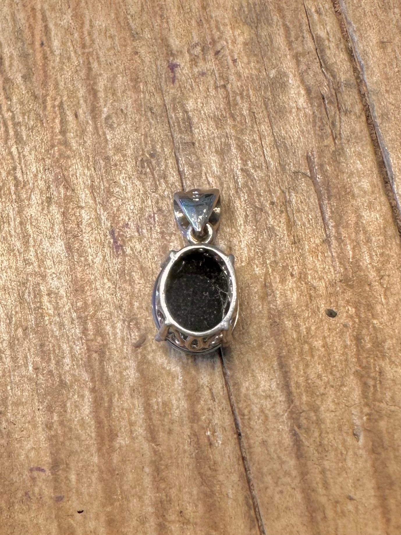 Blauer Opal Cabochon 925 Sterling Silber Anhänger