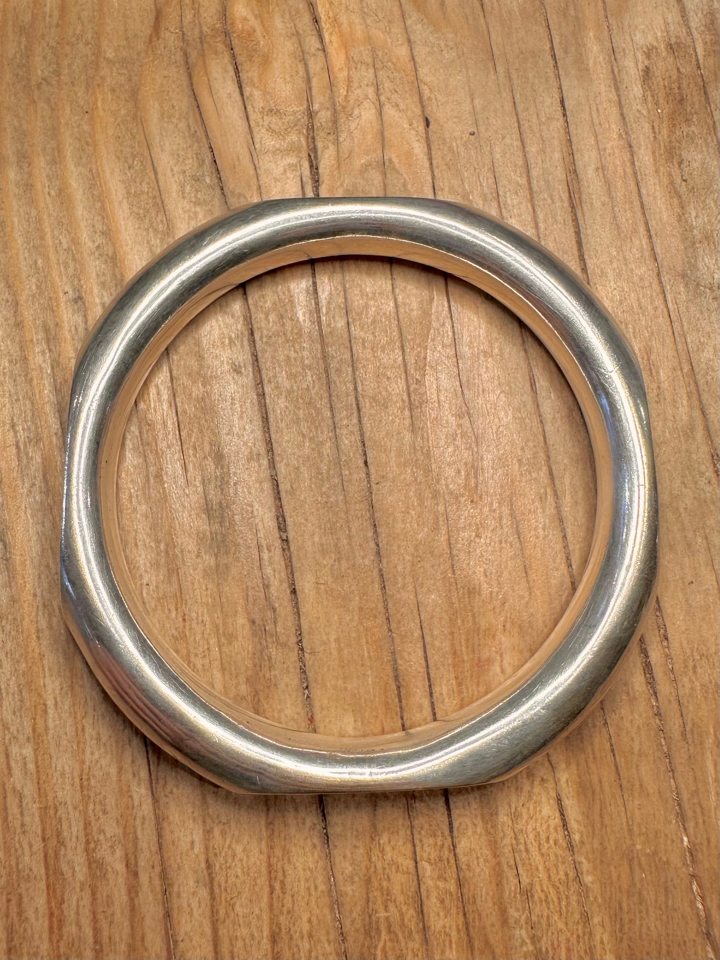 Abstract Chunky Shaped 925 Sterling Silver Bangle