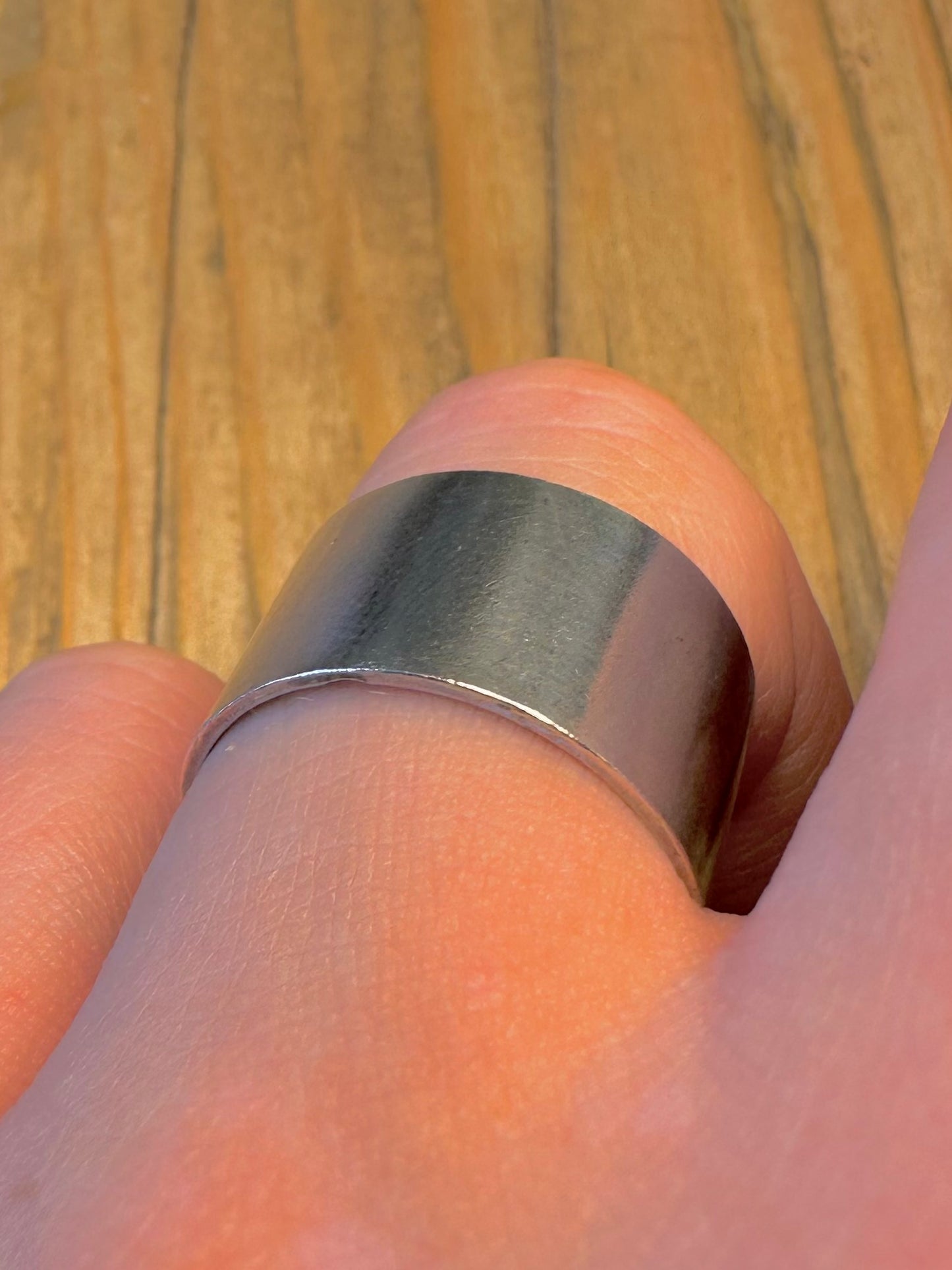 Wide Band 925 Sterling Silver Size S Ring