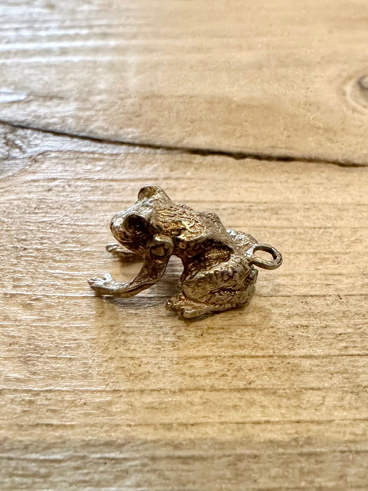 Vintage Frog 925 Silver Charm Pendant