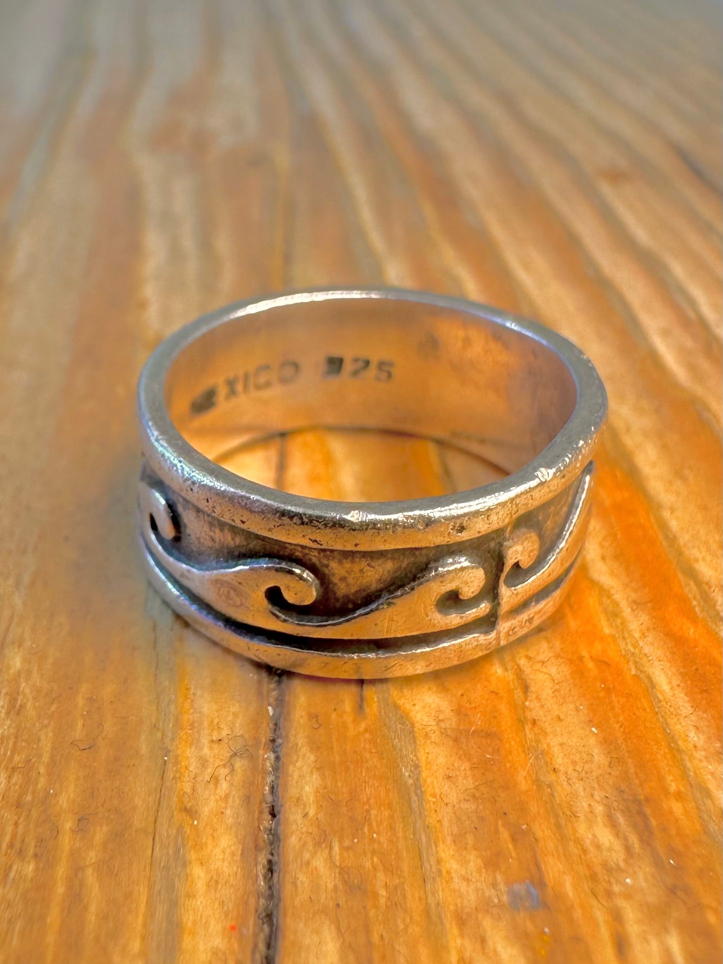 Wave Band Mexico 925 Sterling Silver Size L Ring