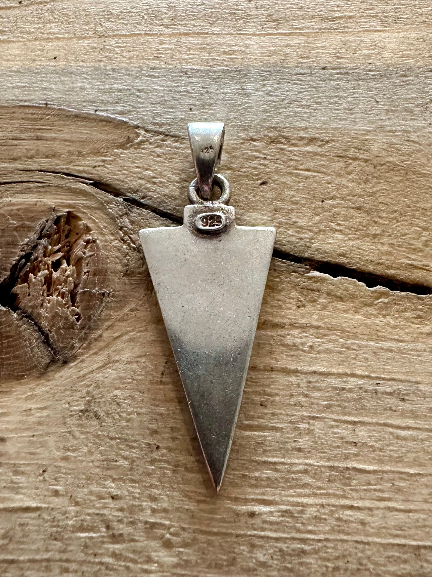 Abstract Triangle Mother of Pearl 925 Silver Pendant