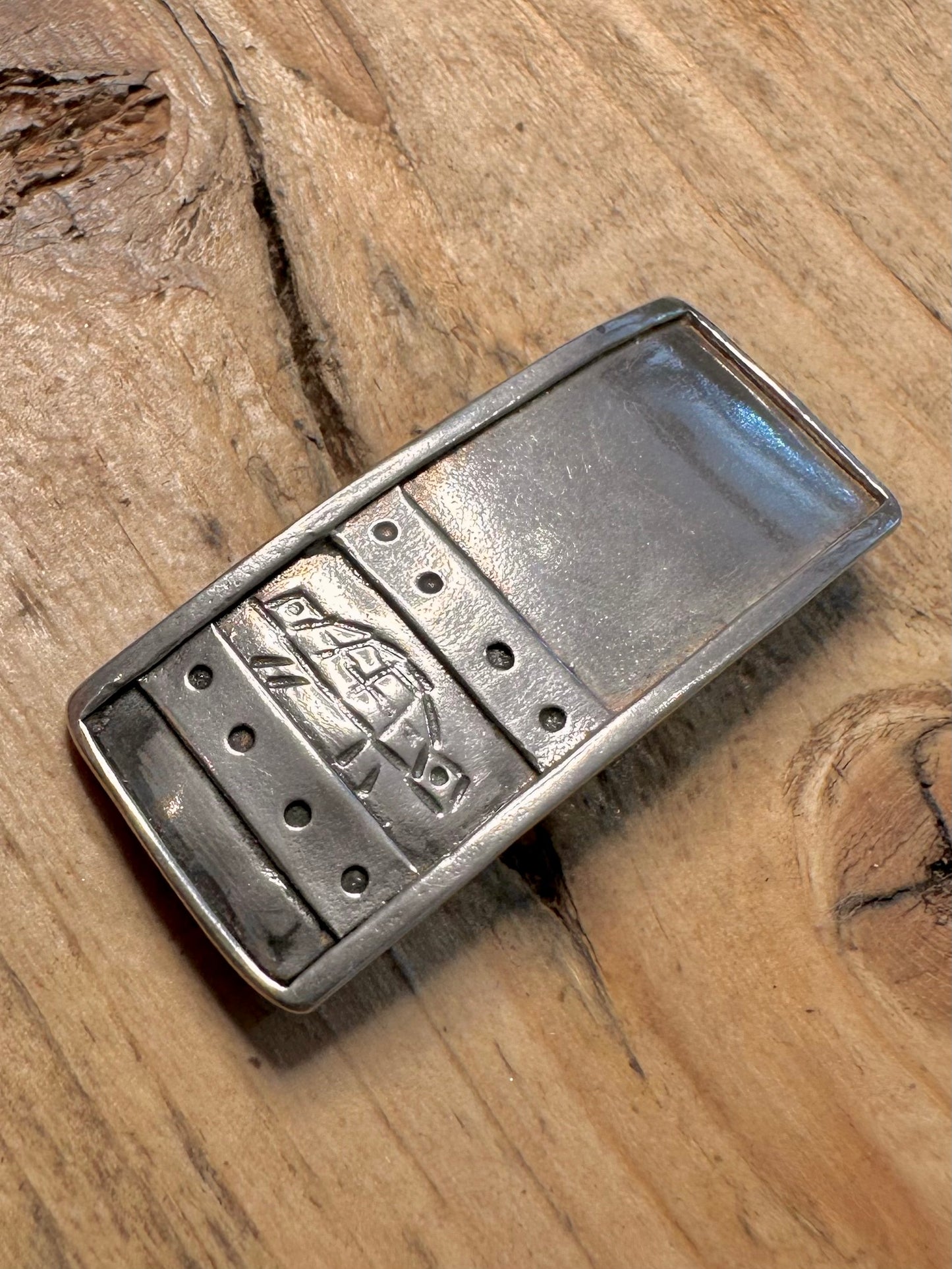Vintage UFO Bar 925 Silver Brooch