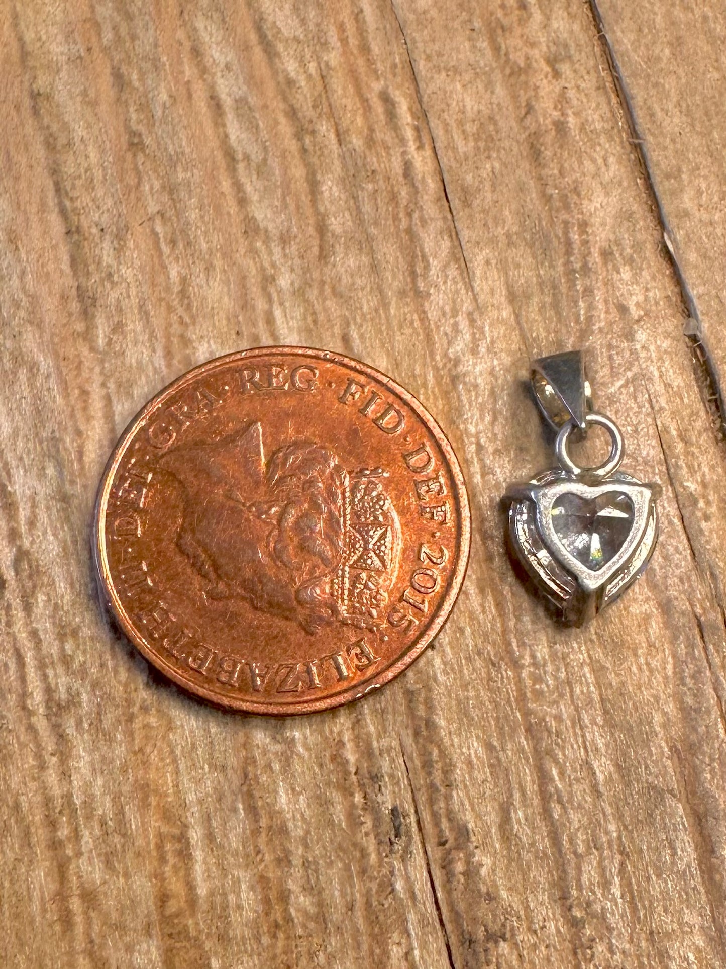 Vintage Heart White CZ 925 Sterling Silver Pendant
