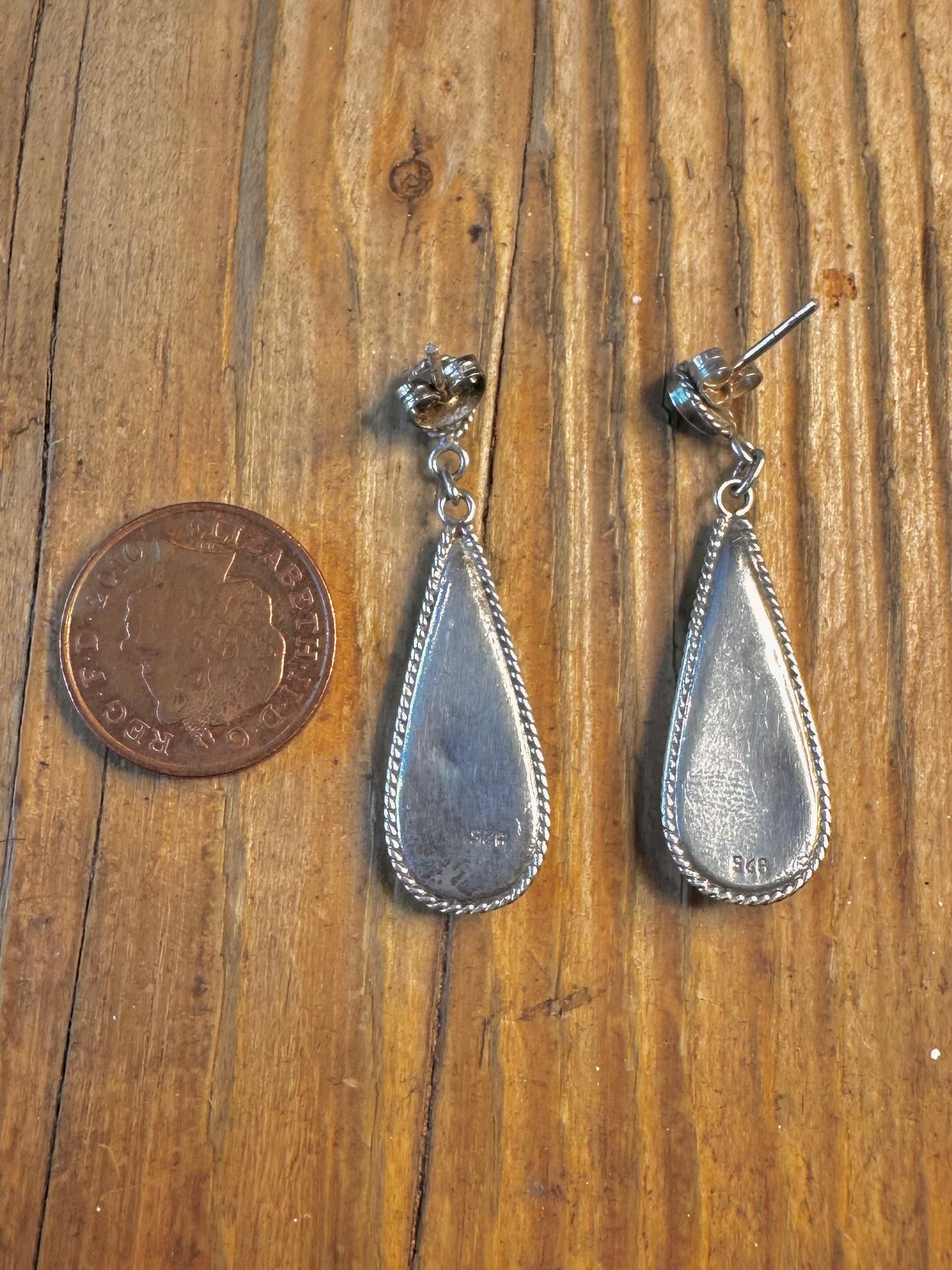 Abalone Shell Dangle 925 Sterling Silver Earrings