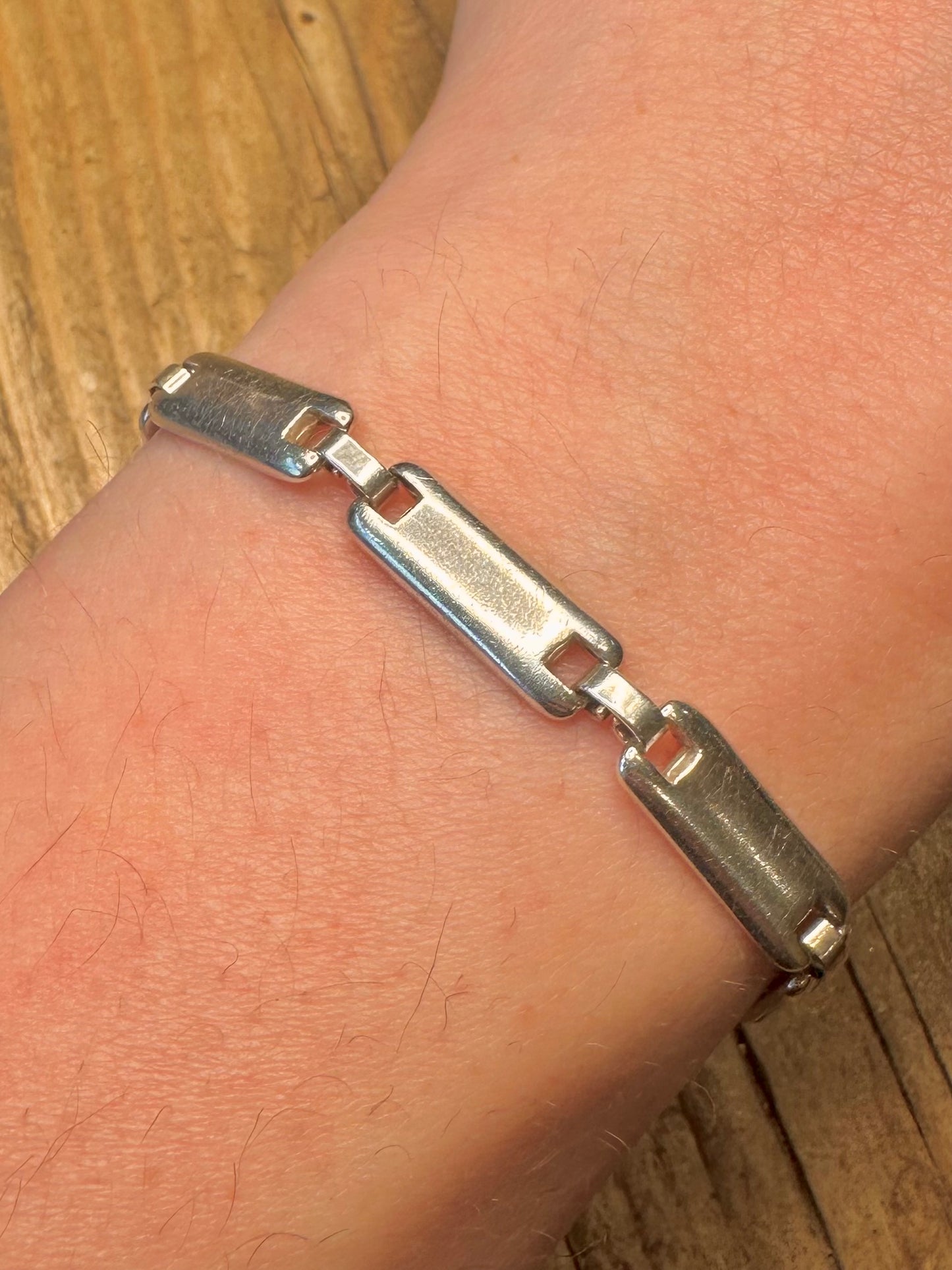 Bar Link Maker NB London 925er Sterlingsilber 19 cm Armband