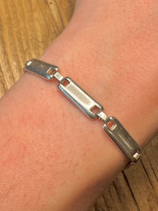 Bar Link Maker NB London 925 Sterling Silver 7.5 inch Bracelet