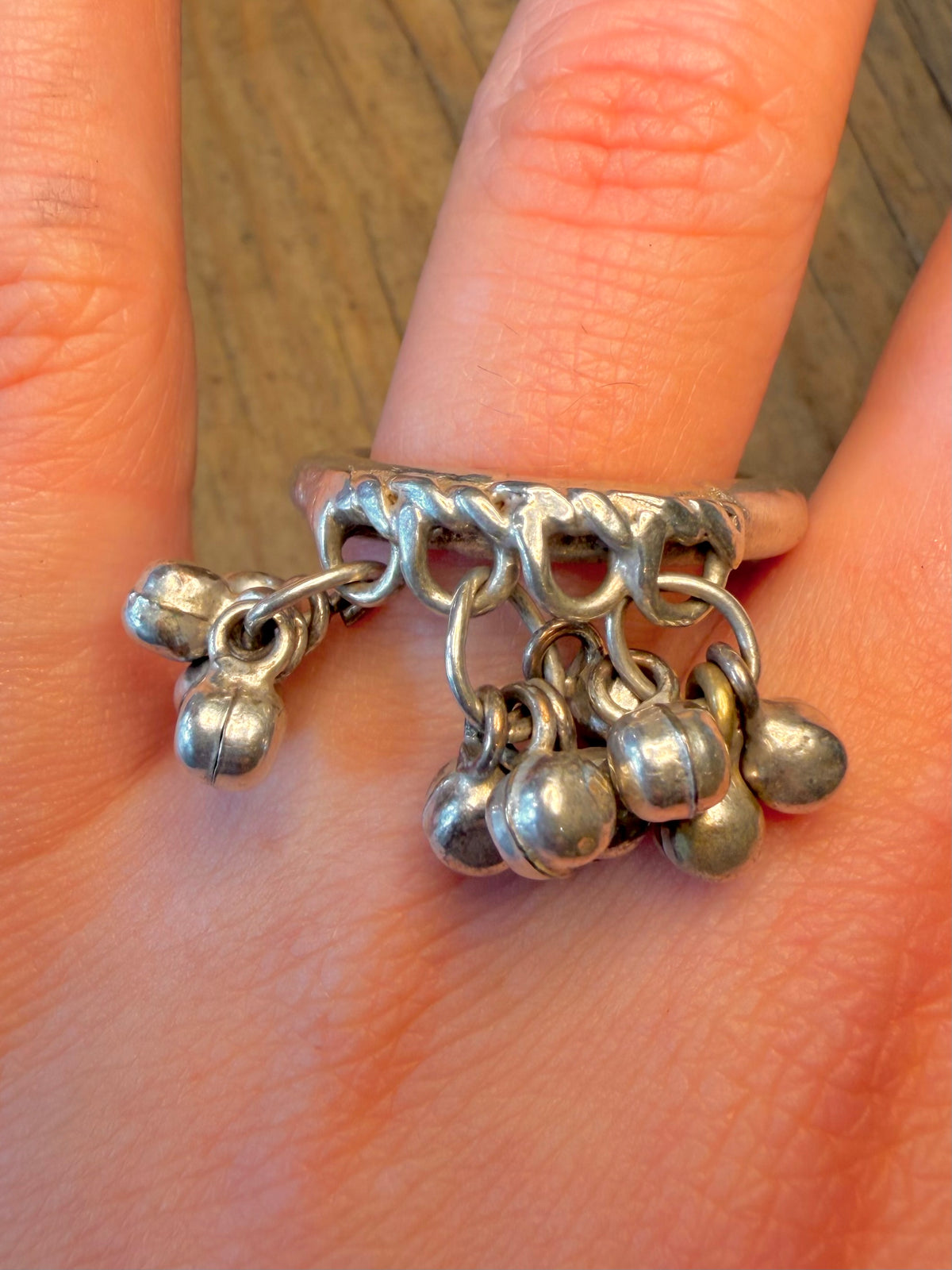 Cluster Small Bell Band 925 Sterling Silver Size U Ring