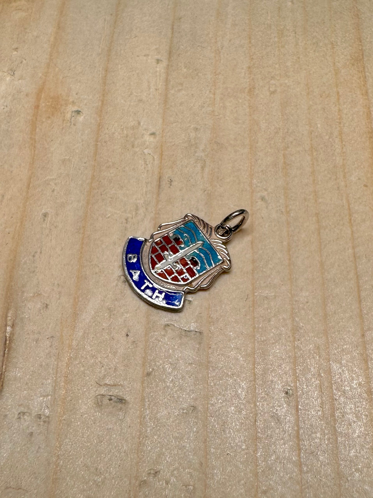 Bath Enamel Shield 925 Sterling Silver Pendant