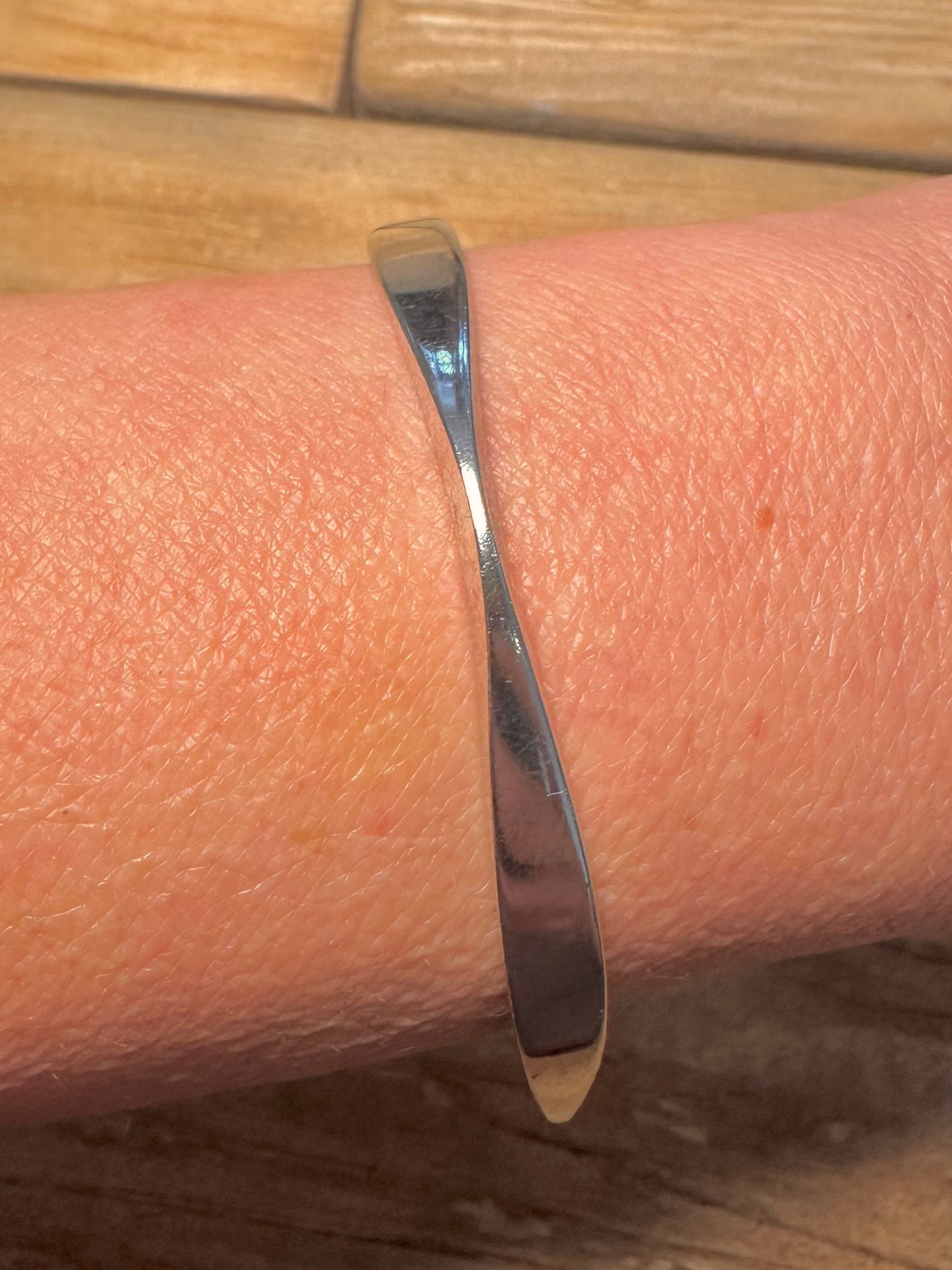 Abstract Shaped 925 Silver Bangle
