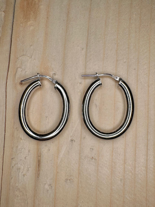 Chunky Hoop 925 Sterling Silver Earrings