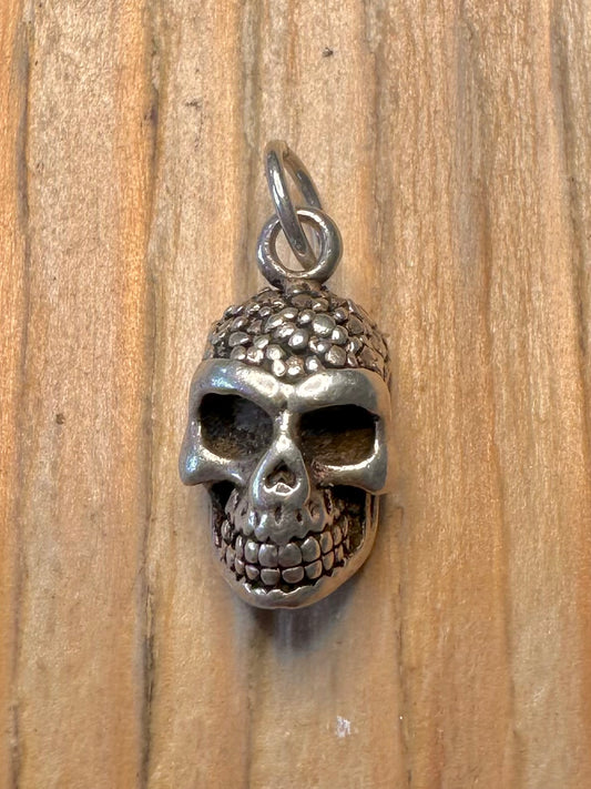 Vintage Skull 925 Sterling Silver Pendant