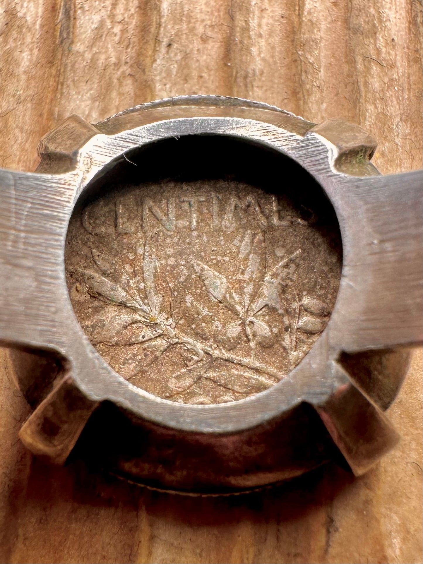 1918 Frankreich 50 Centimes 925er Sterlingsilber Ring Größe Y