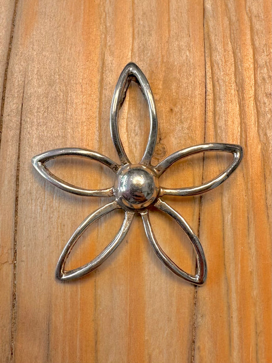 Vintage Abstract Flower 925 Silver Pendant