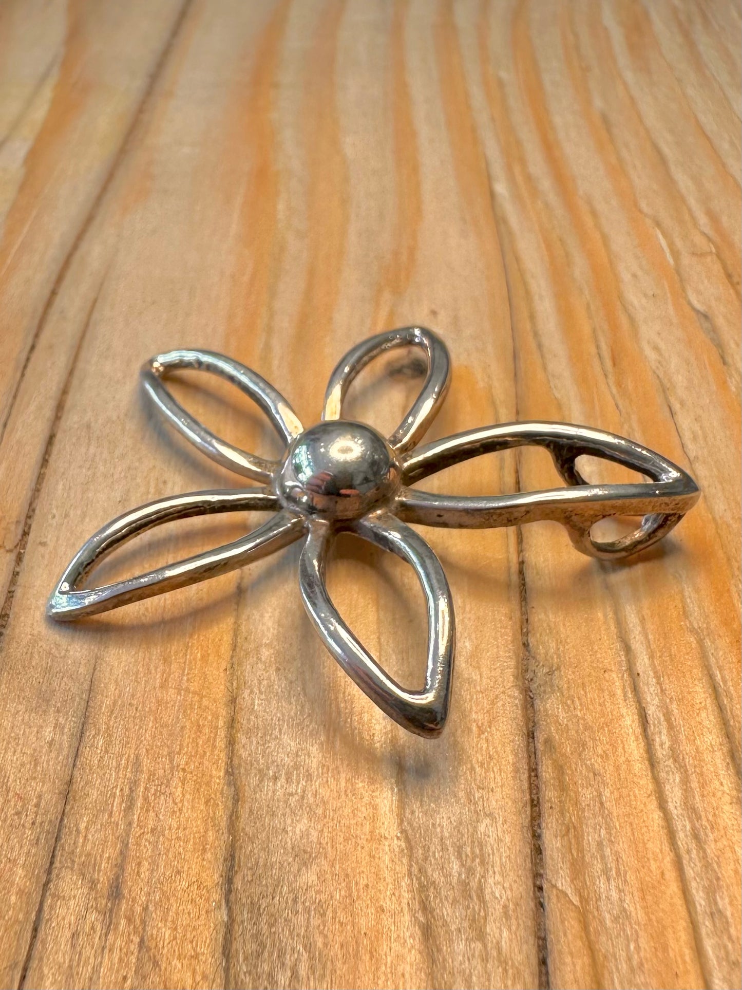 Vintage Abstract Flower 925 Silver Pendant