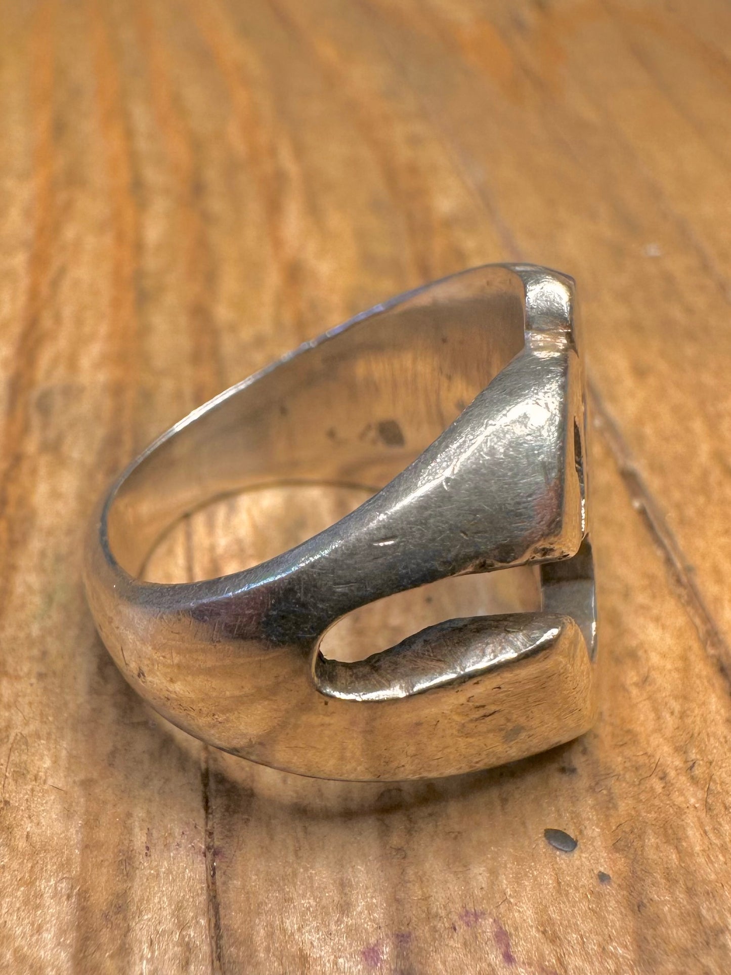 Vintage OM Symbol 925 Sterling Silver Size K Ring