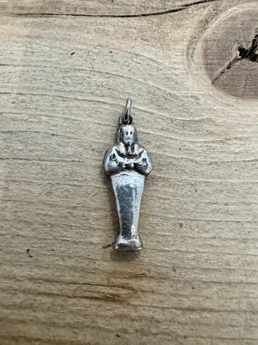 Vintage Egyptian Mummy Silver Charm Pendant