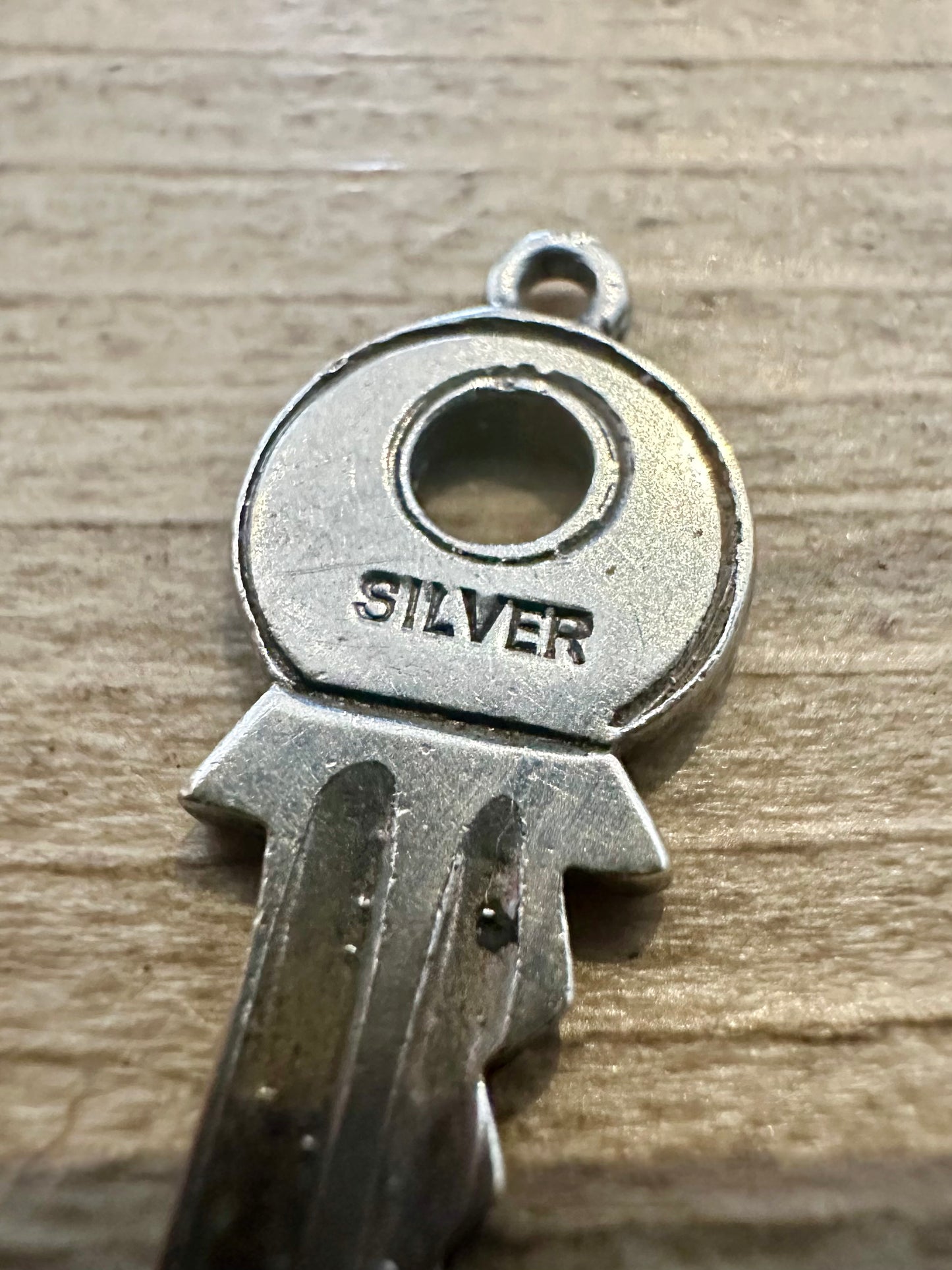 Vintage Key 925 Silver Charm Pendant