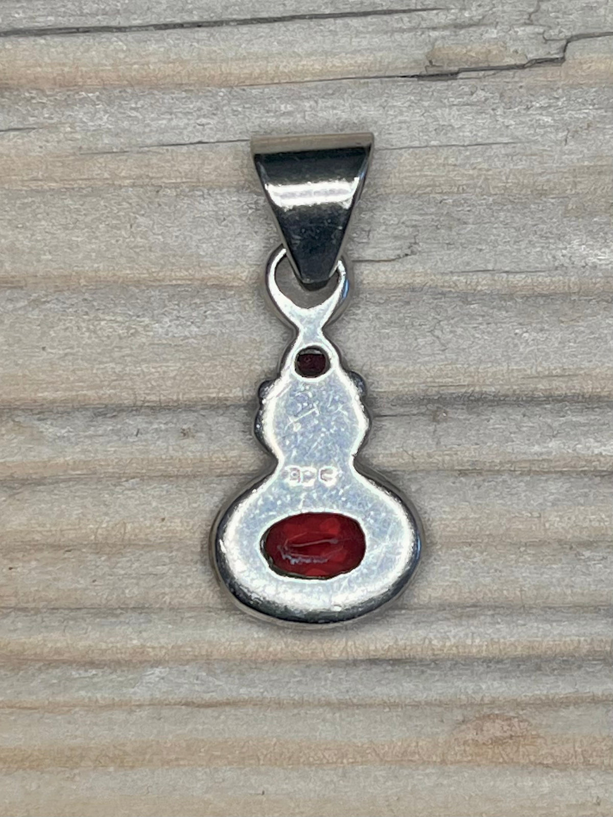 Garnet Double Swirl Mount 925 Sterling Silver Pendant