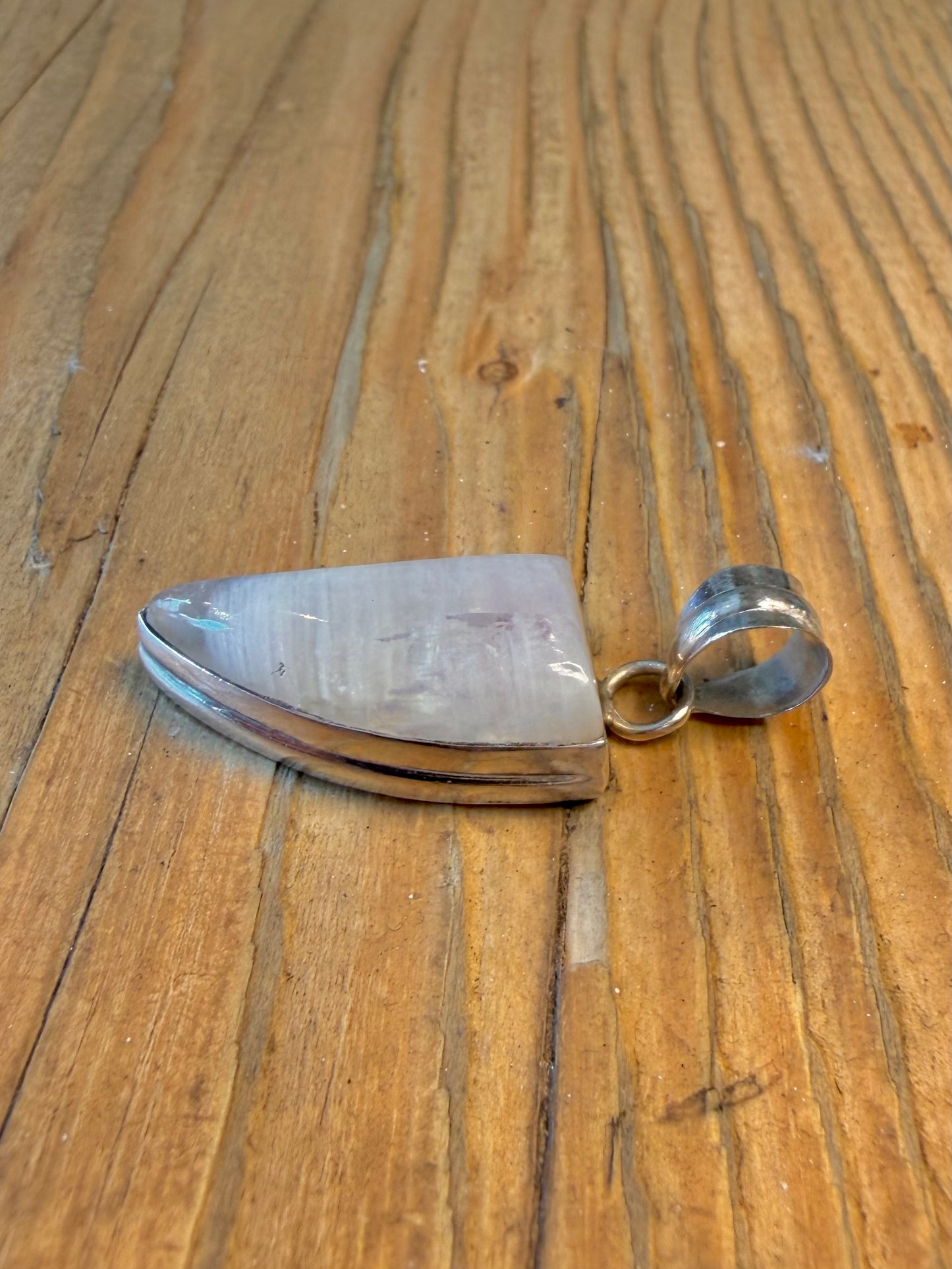 Moonstone Curved 925 Sterling Silver Pendant