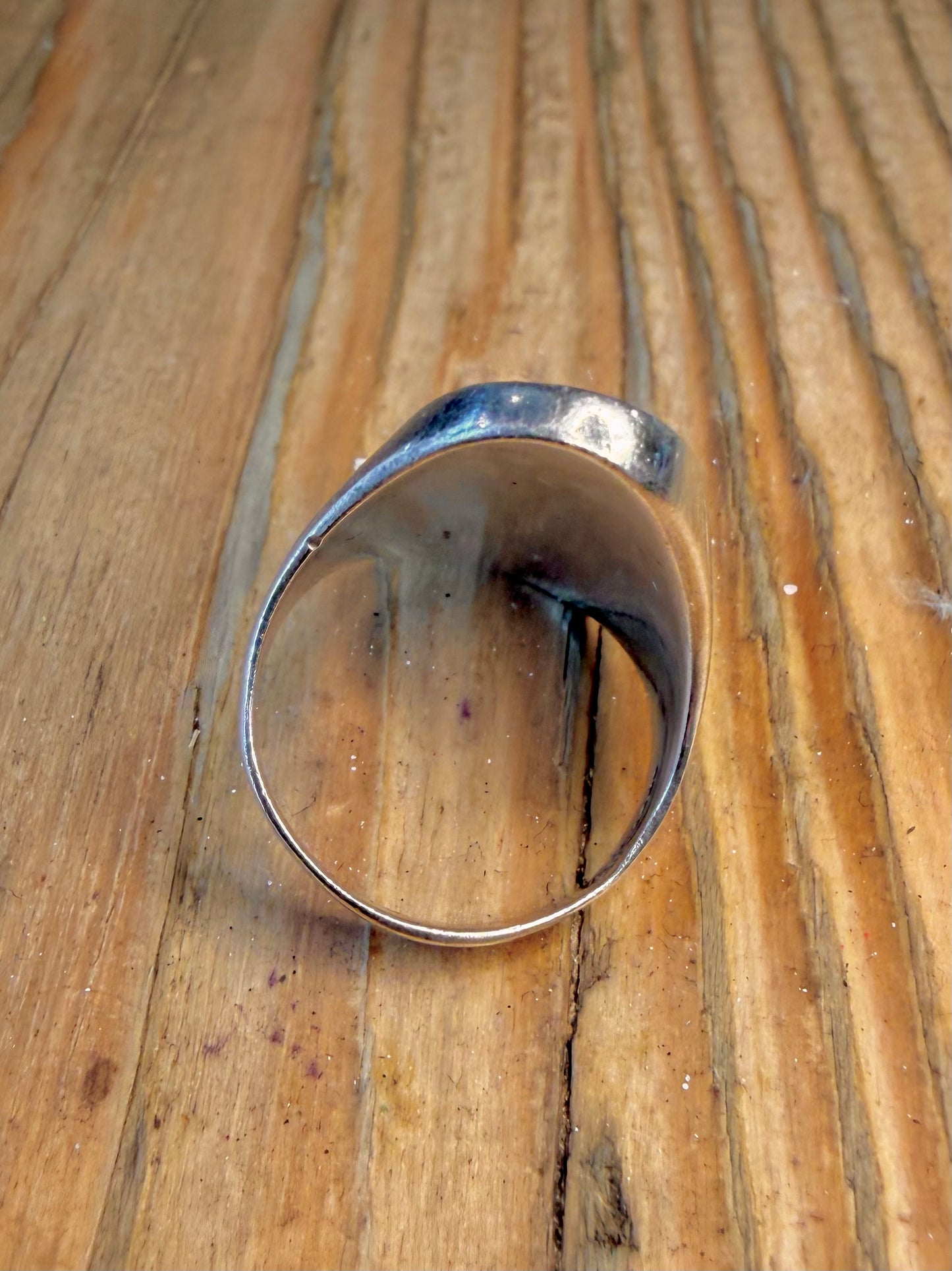 Oval Red 925 Sterling Silver Size P1/2 Ring