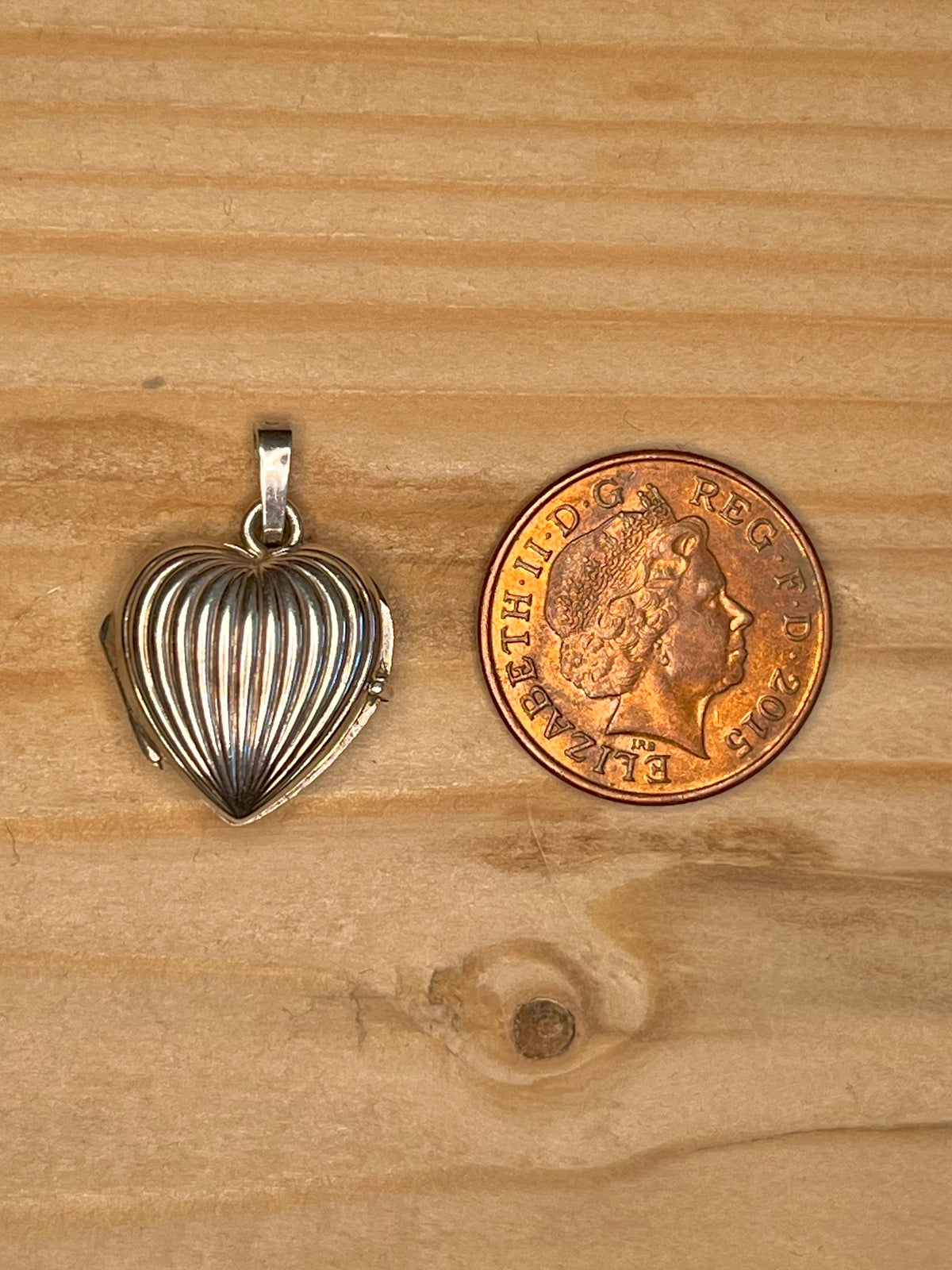 Textured Heart Shaped Locket 925 Sterling Silver Pendant