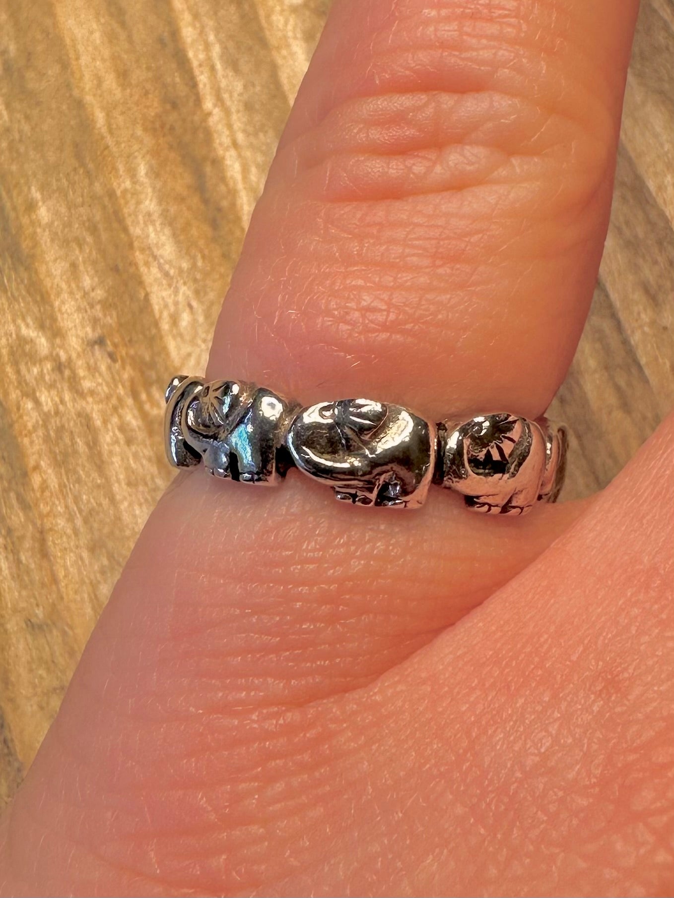 Vintage Elephant 925 Sterling Silver Size L Ring